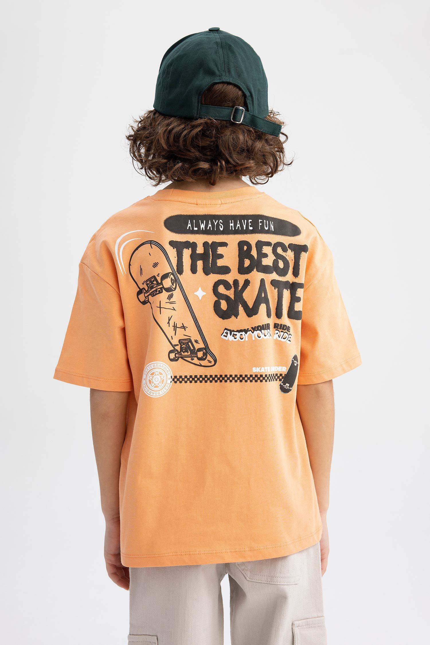 Boy Oversize Fit Crew Neck Printed Short Sleeve T-Shirt