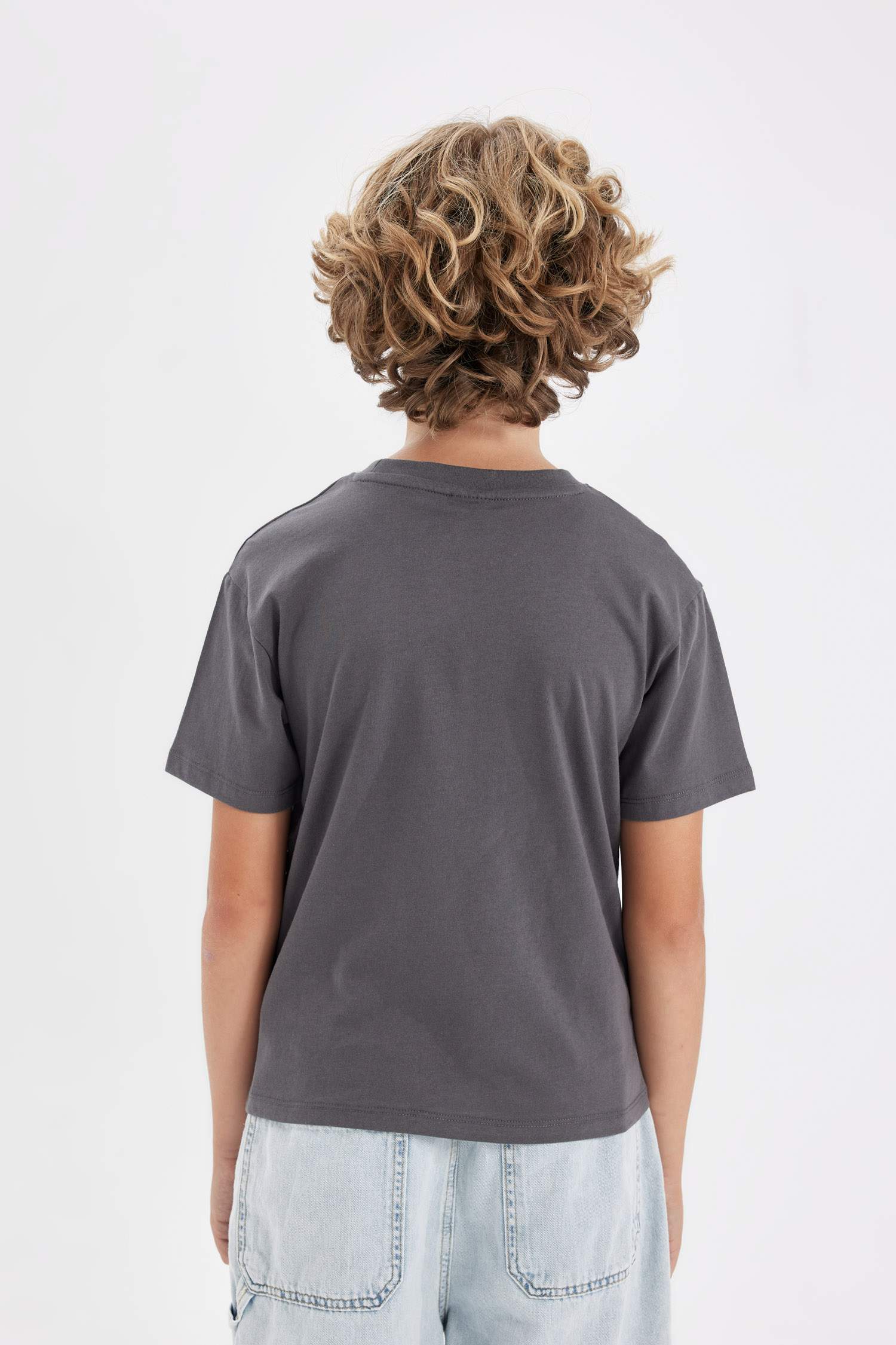 Boy Crew Neck Gradient Printed Short Sleeve T-Shirt
