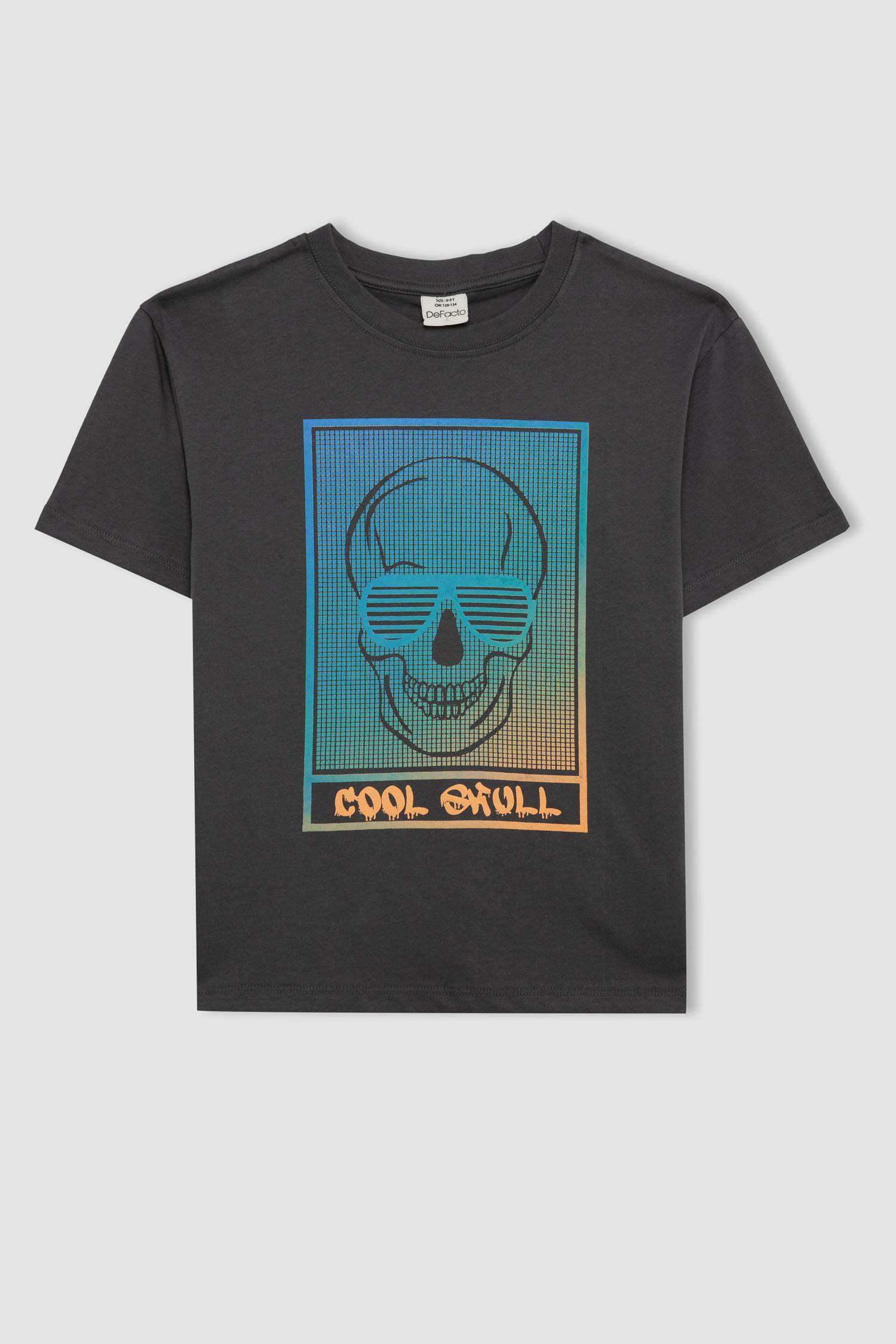 Boy Crew Neck Gradient Printed Short Sleeve T-Shirt