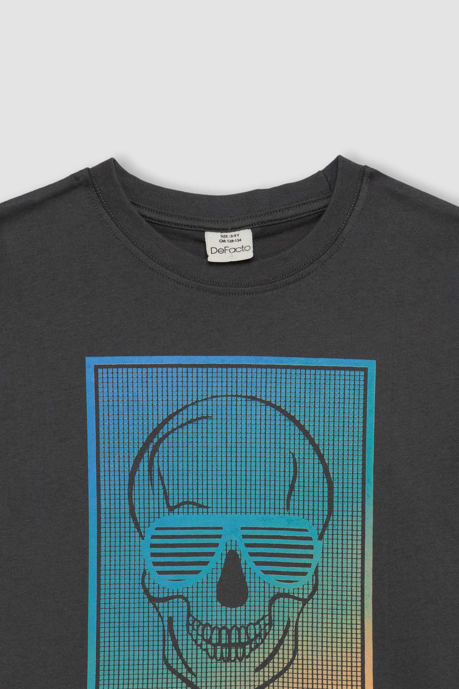 Boy Crew Neck Gradient Printed Short Sleeve T-Shirt