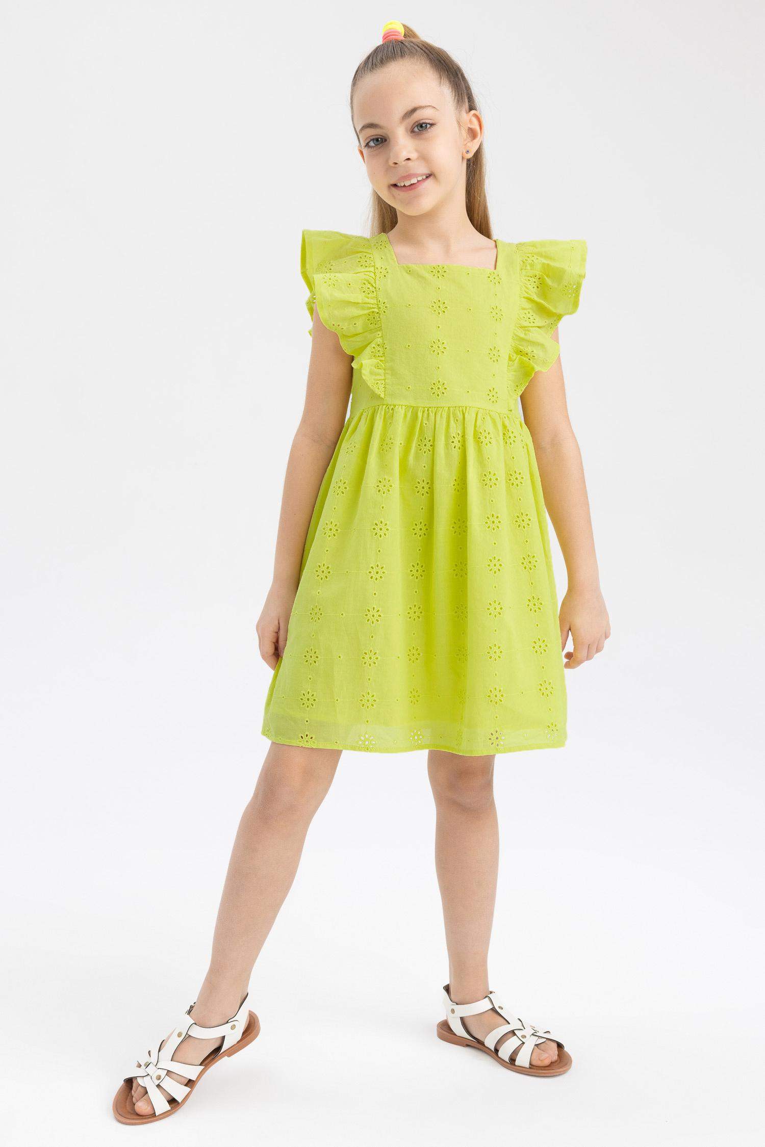 Green Girls & Teens Regular Fit Brode Dress 2782152 | DeFacto