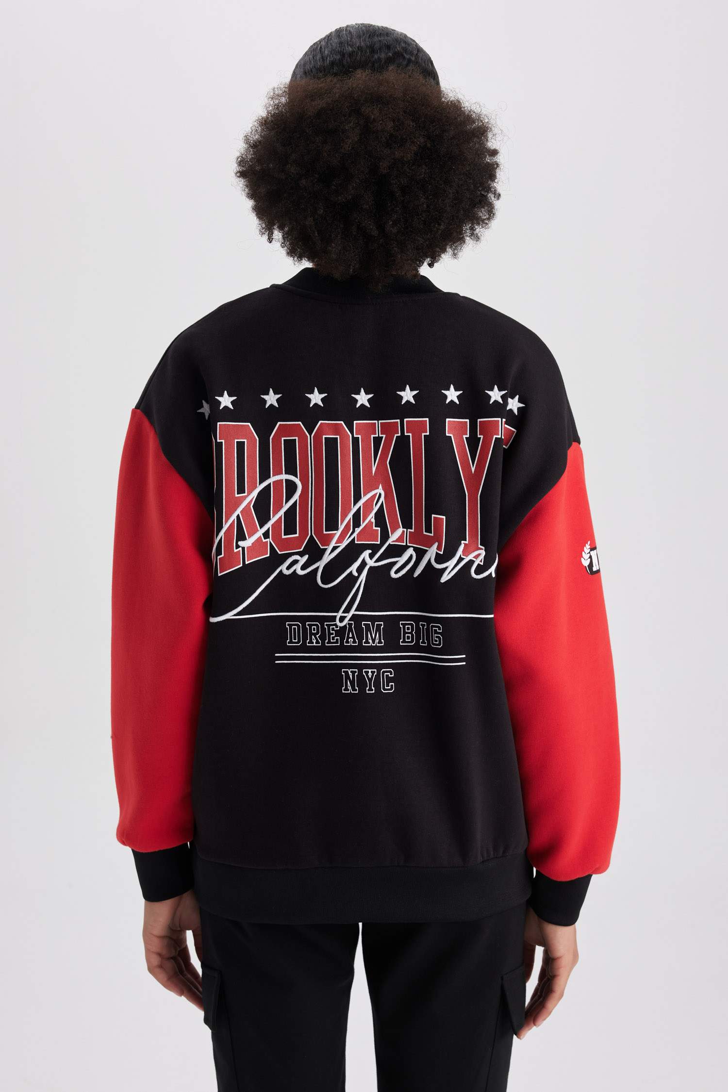 كارديجان مطبوع قماش سميك واسع بجيب