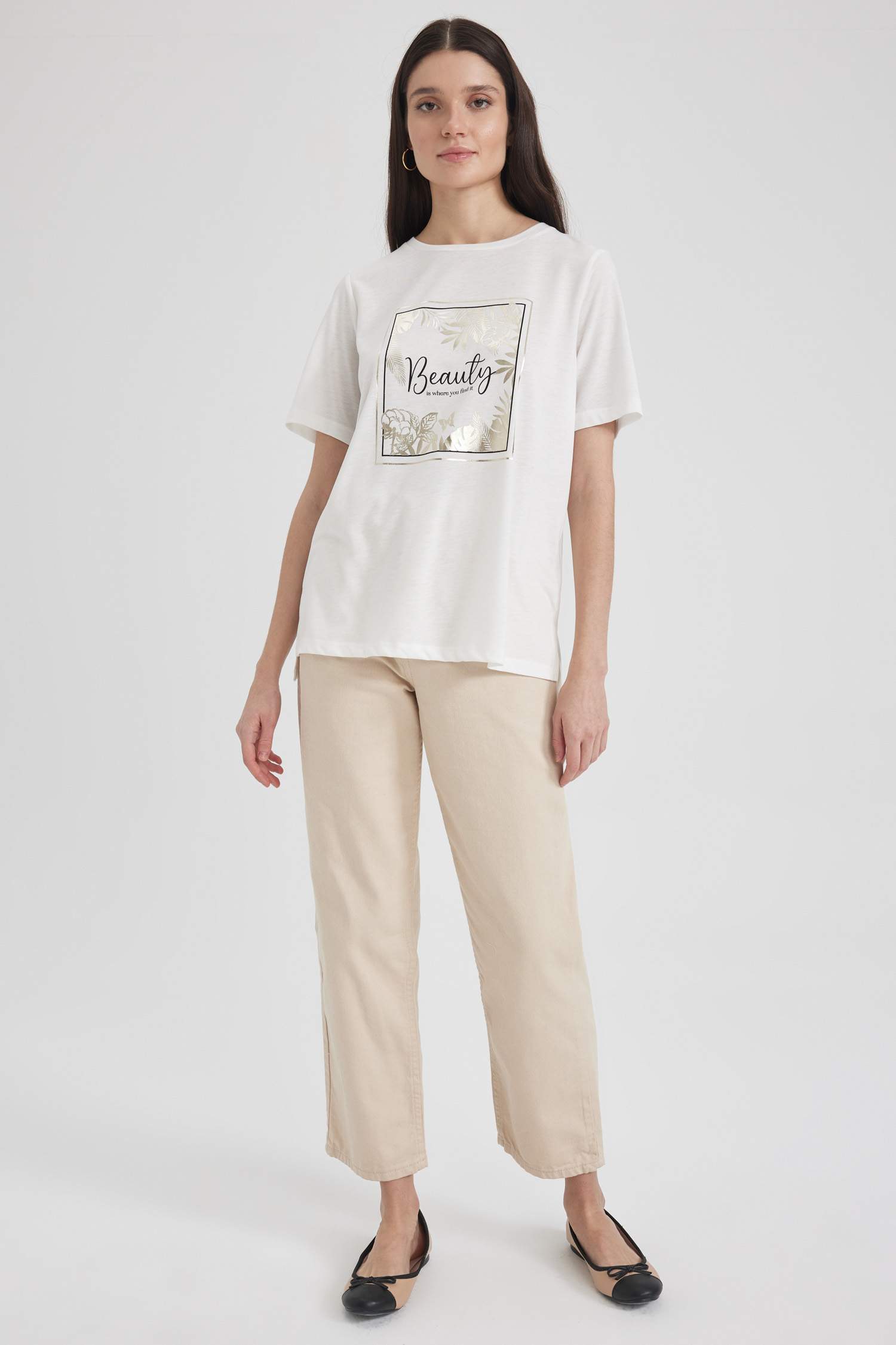 Regular Fit Bisiklet Yaka Kısa Kollu Tişört