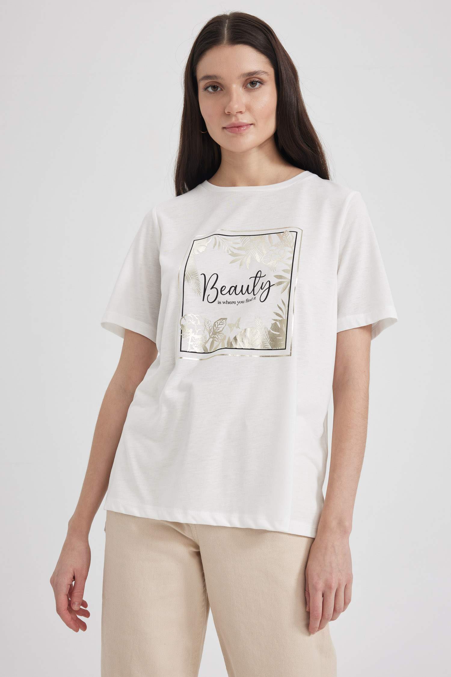 Regular Fit Bisiklet Yaka Kısa Kollu Tişört