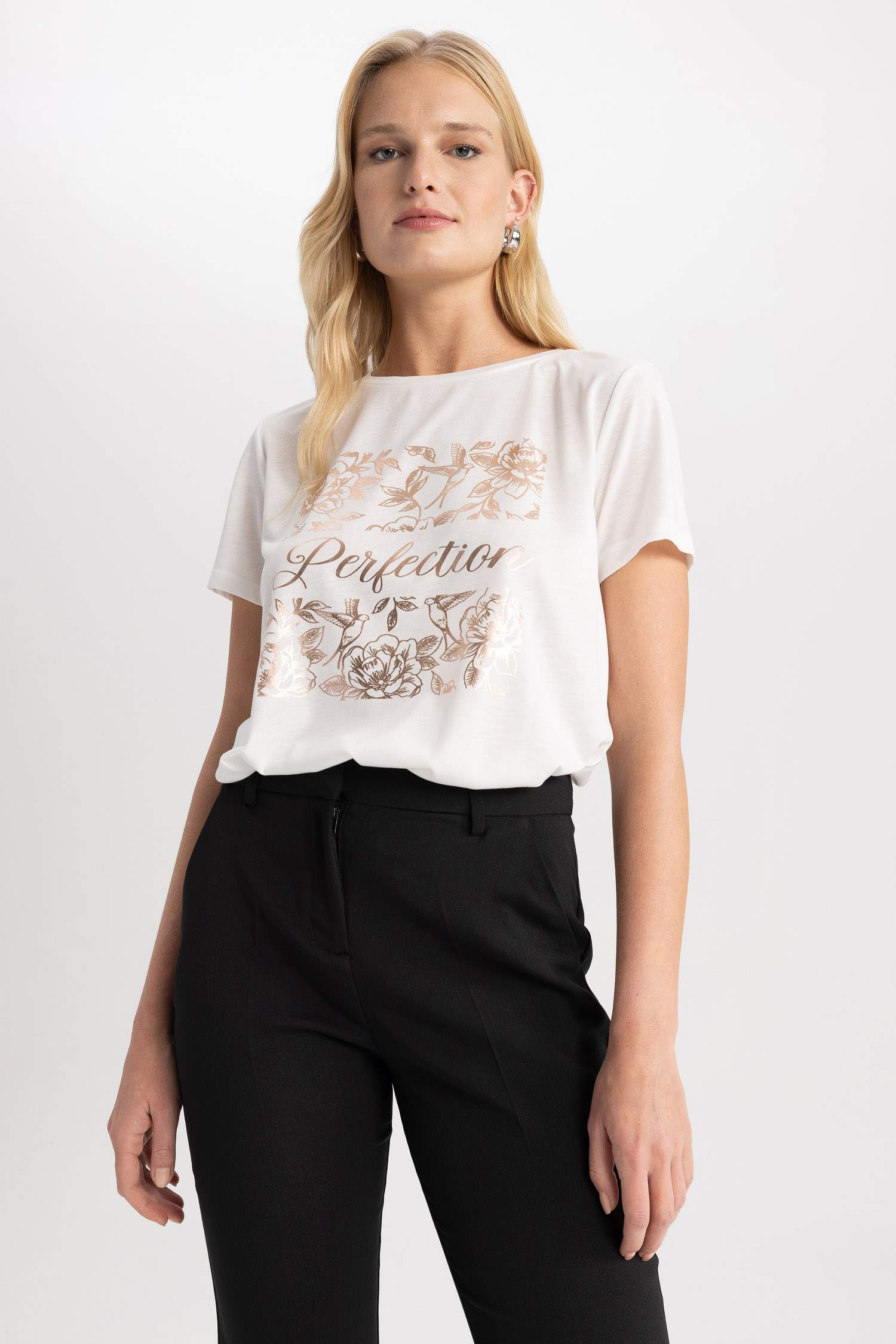 Regular Fit Bisiklet Yaka Kısa Kollu Tişört