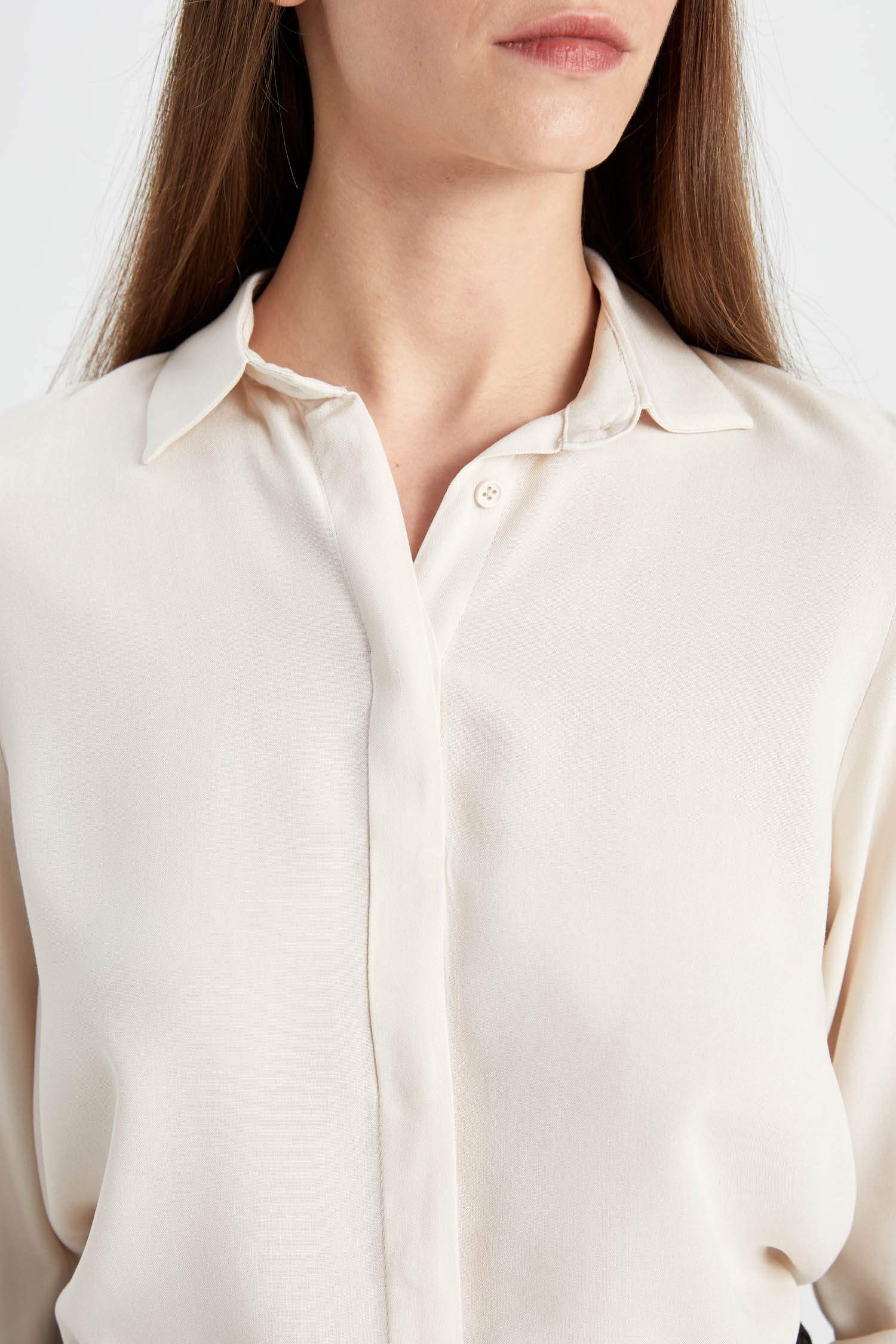 Regular Fit Basic Düz Uzun Kollu Gömlek