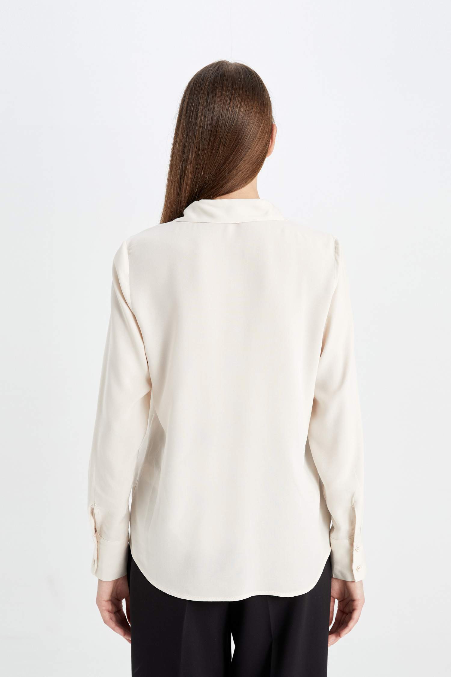 Regular Fit Basic Düz Uzun Kollu Gömlek