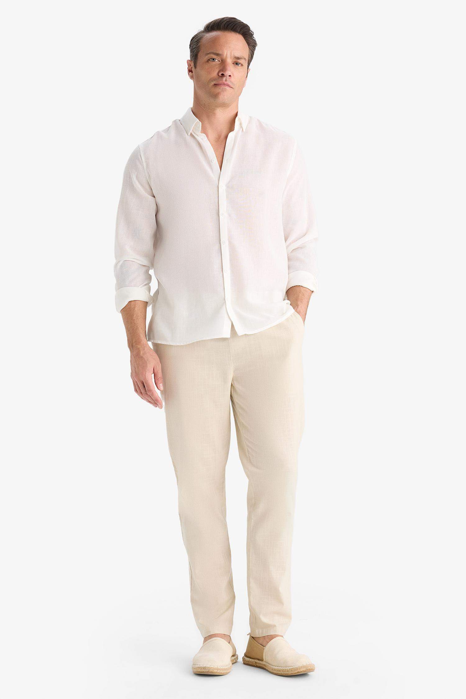 %100 Pamuk Jogger Fit Beli Bağcıklı Lastikli Dar Paça Cepli Pantolon