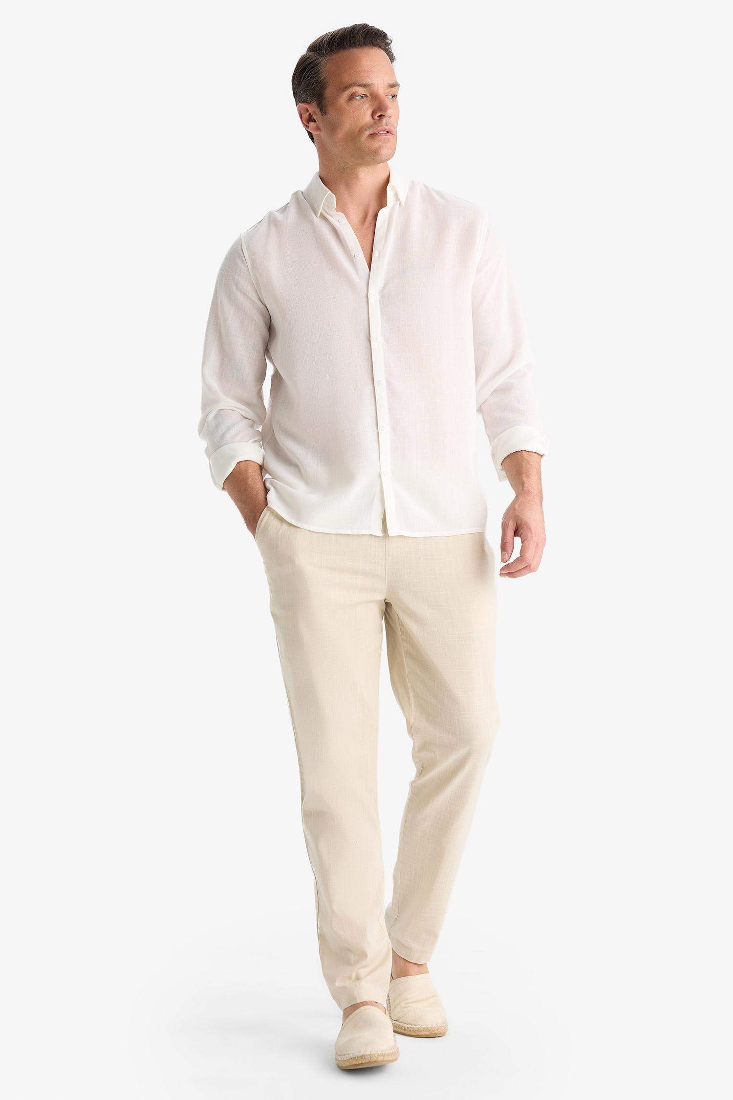 %100 Pamuk Jogger Fit Beli Bağcıklı Lastikli Dar Paça Cepli Pantolon