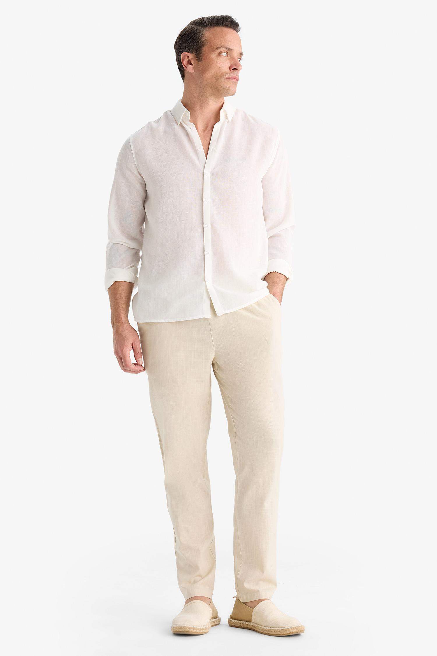 %100 Pamuk Jogger Fit Beli Bağcıklı Lastikli Dar Paça Cepli Pantolon