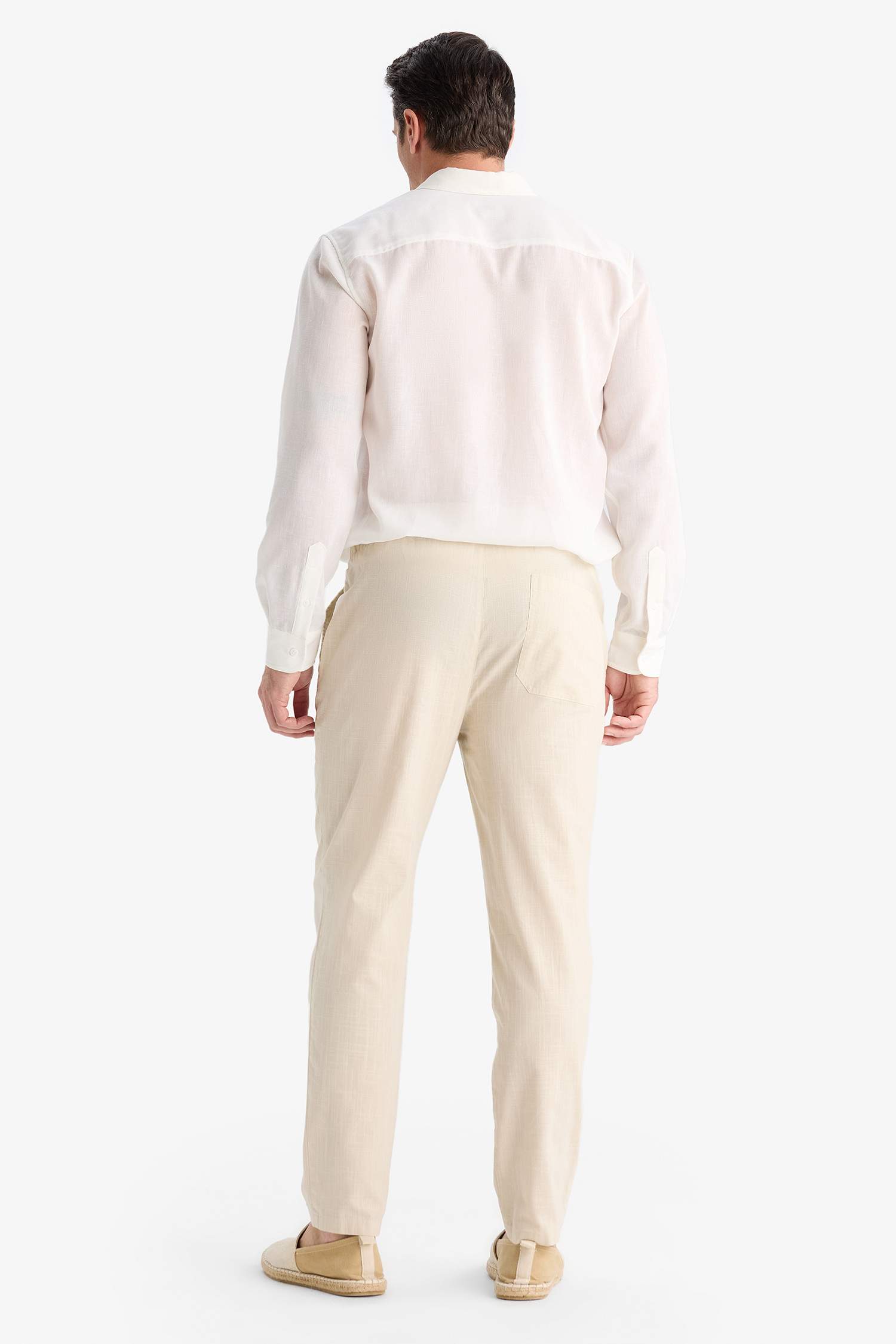 %100 Pamuk Jogger Fit Beli Bağcıklı Lastikli Dar Paça Cepli Pantolon