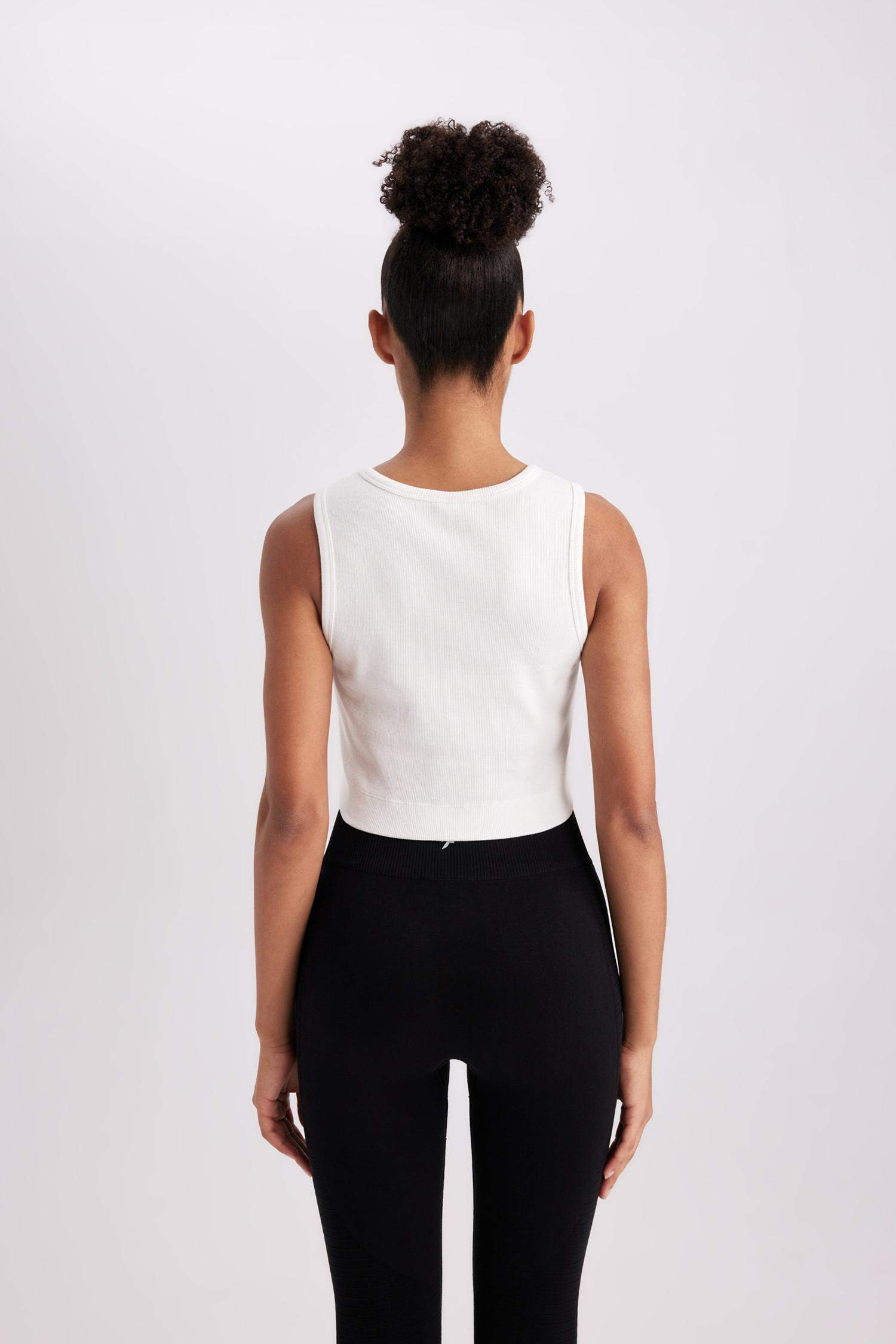 Débardeur de sport Slim Côtelé à col montant