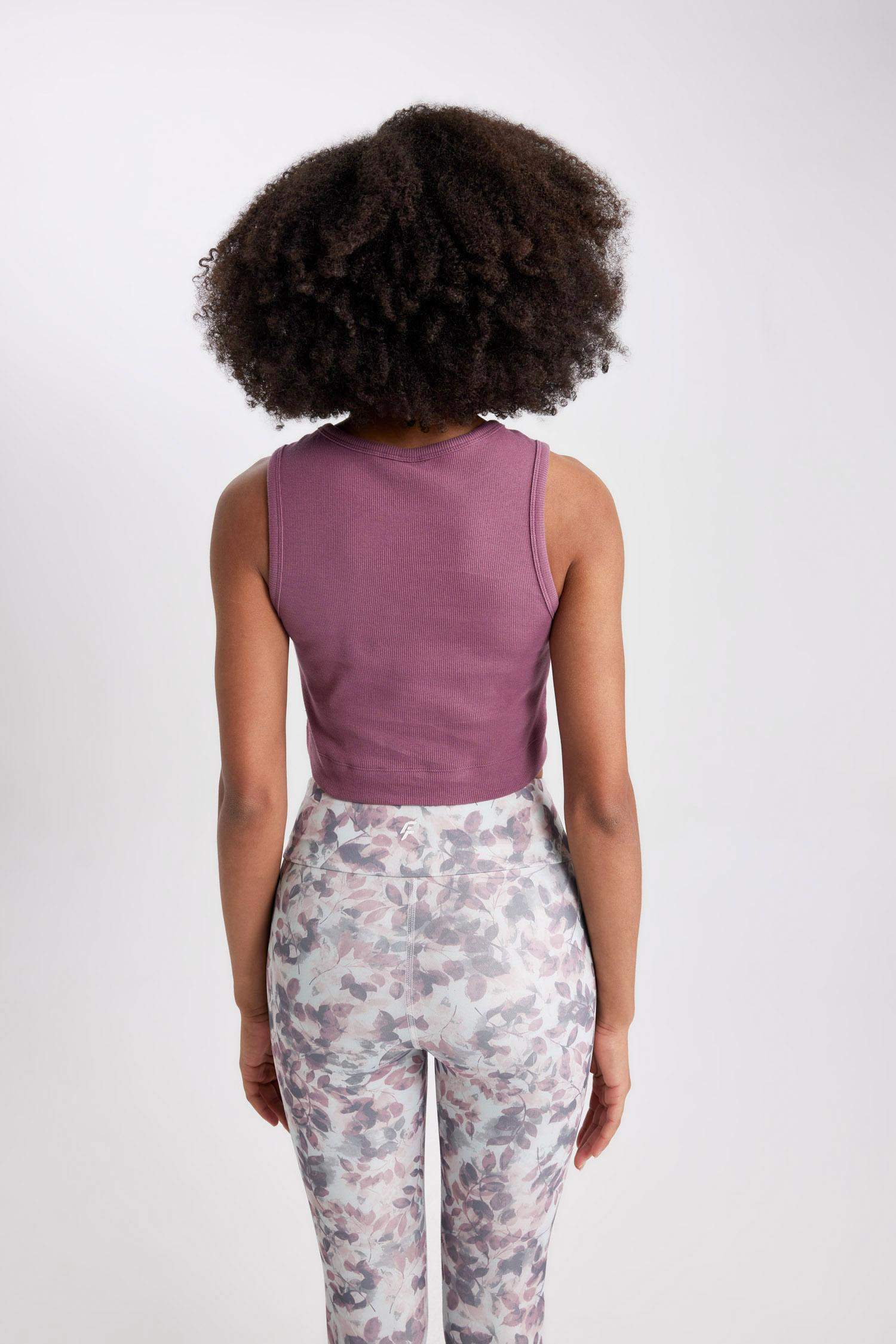 Débardeur de sport Slim Côtelé à col montant