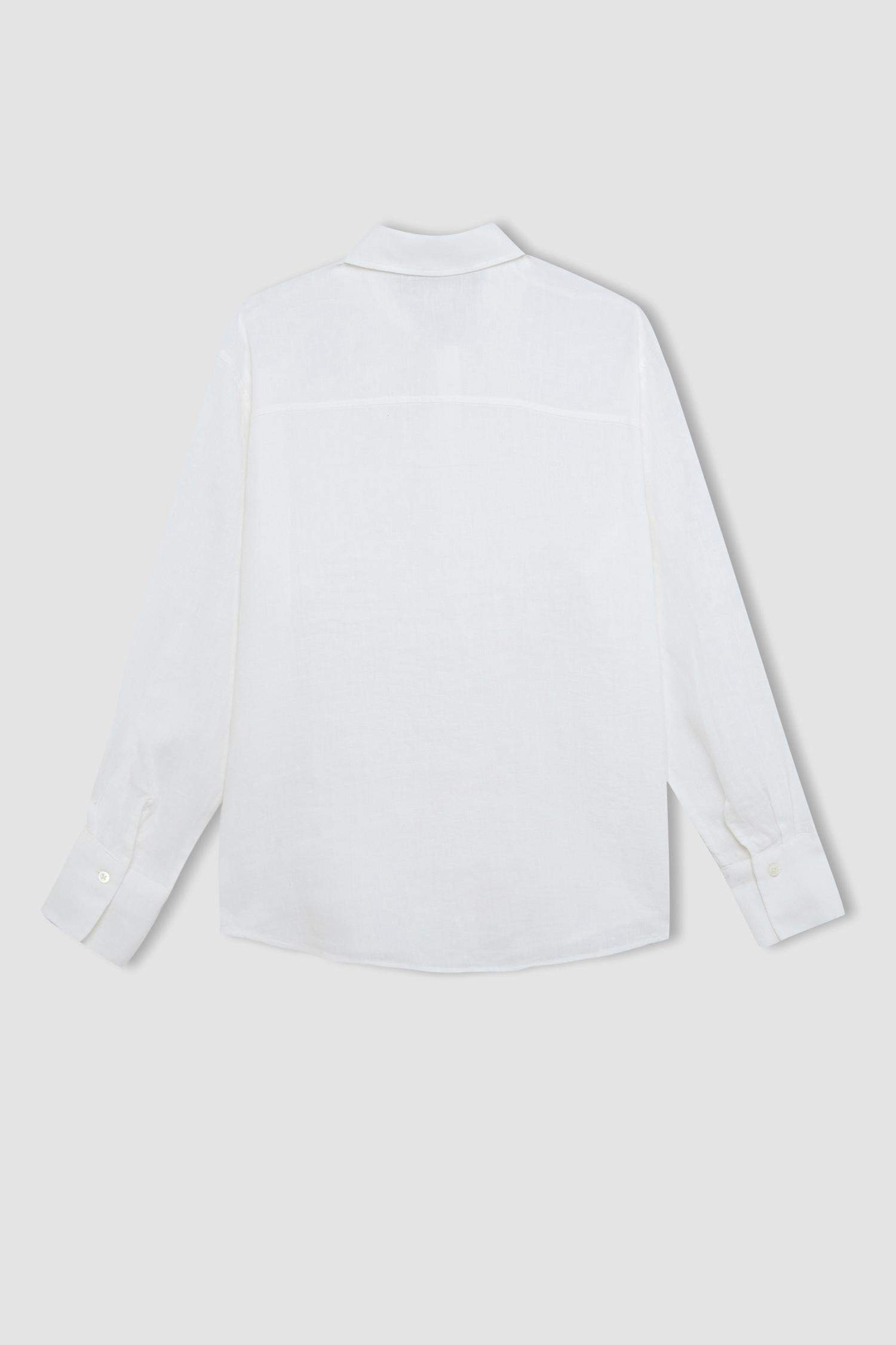 Oversize Fit Shirt Collar linen Long Sleeve Shirt