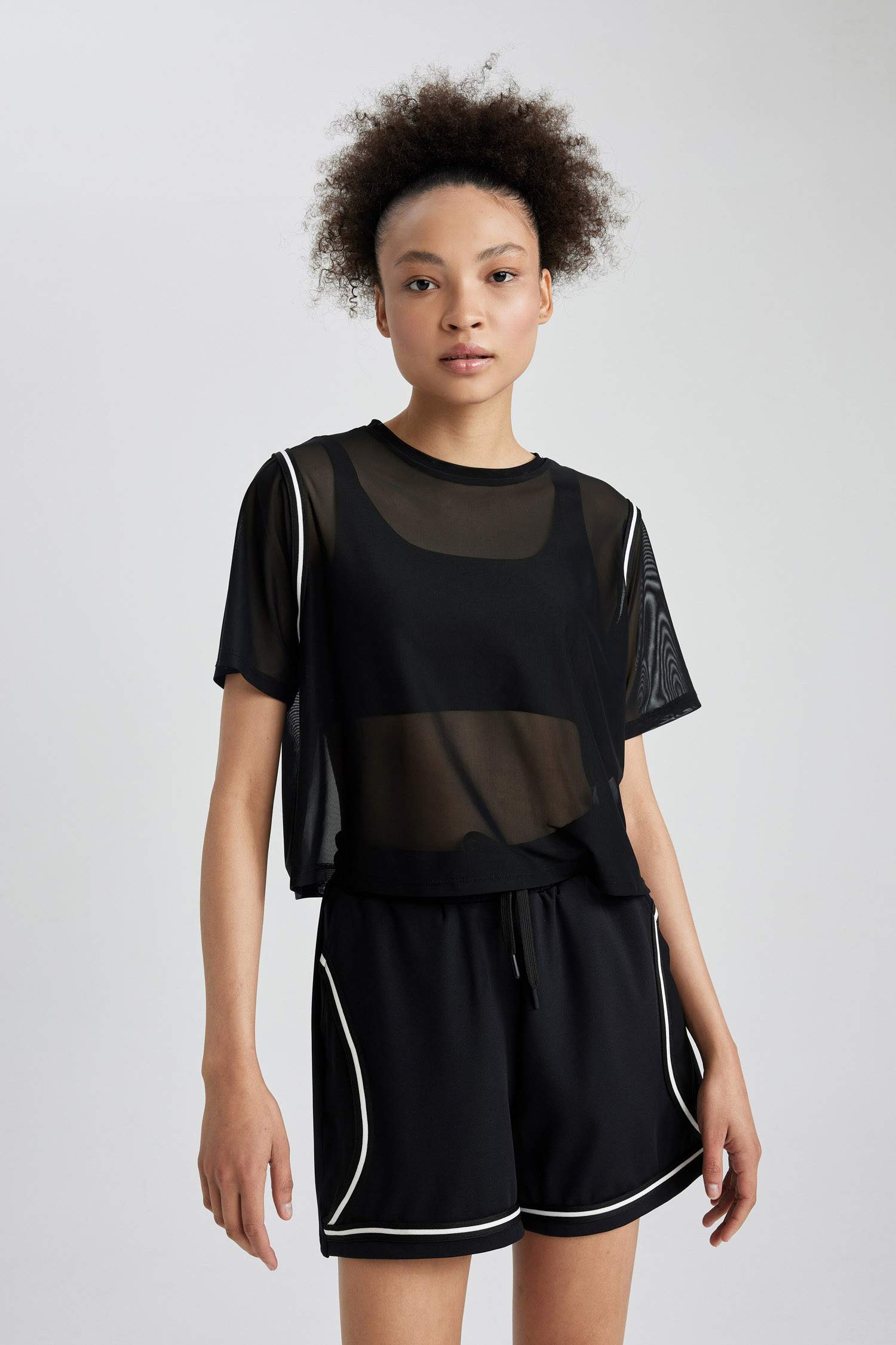 DeFactoFit Crop Sports Short Sleeve T-Shirt