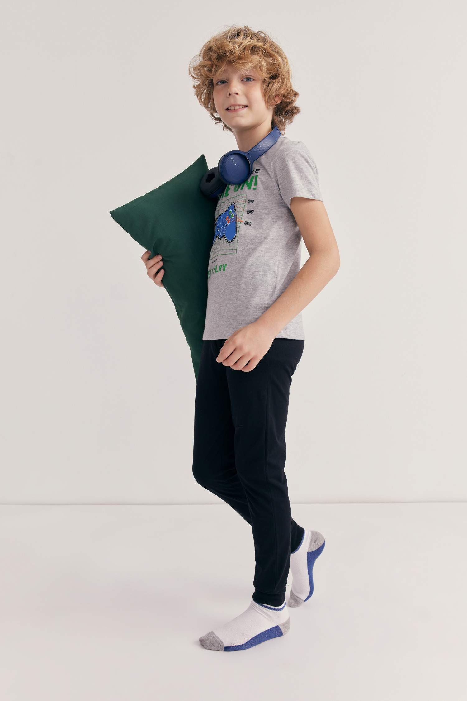 Boys Printed Short Sleeve Pajamas Set