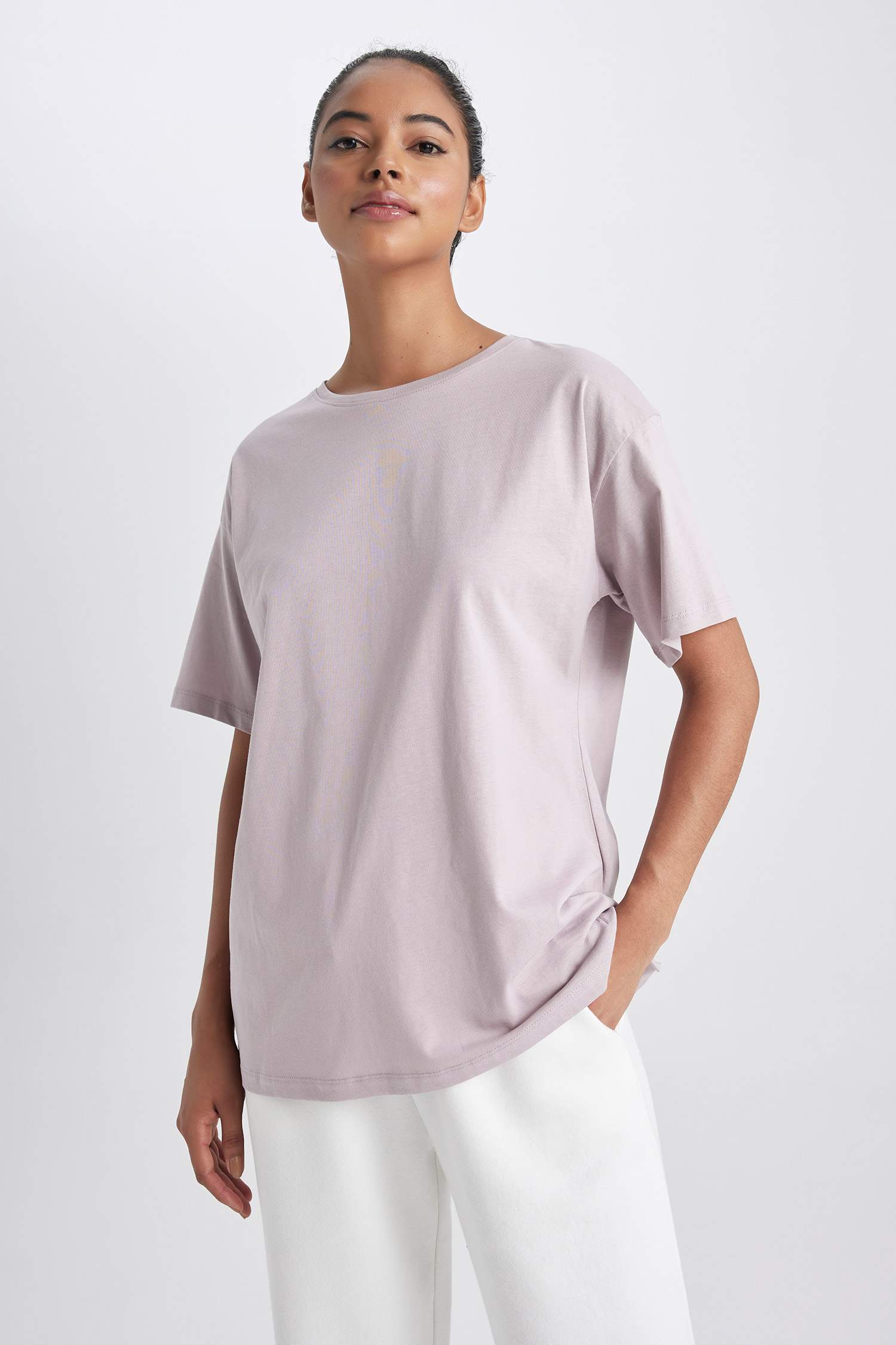 T-shirt de sport à manches courtes en Coton à col rond imprimé