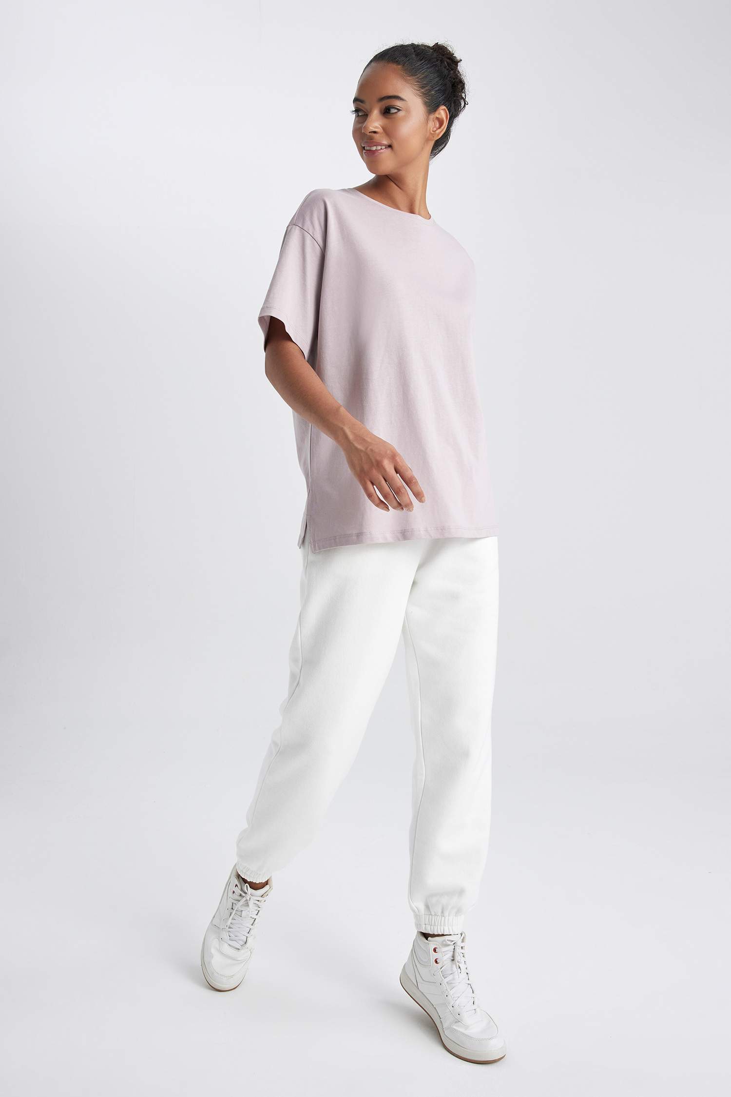 T-shirt de sport à manches courtes en Coton à col rond imprimé