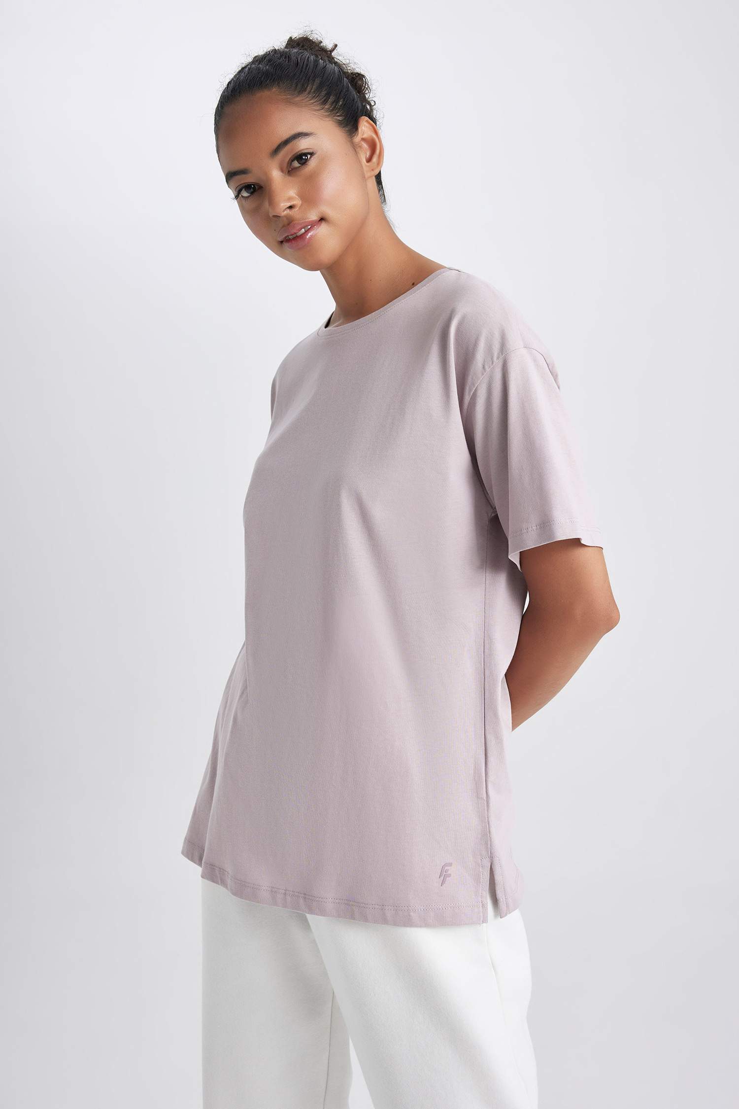 T-shirt de sport à manches courtes en Coton à col rond imprimé