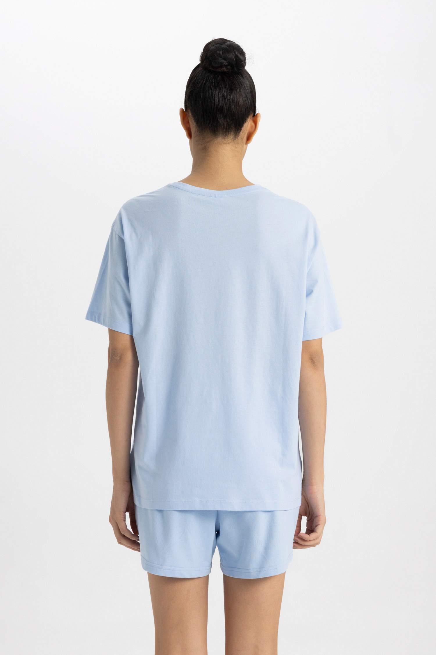 DeFactoFit Oversize Crew Neck Printed Sports T-Shirt