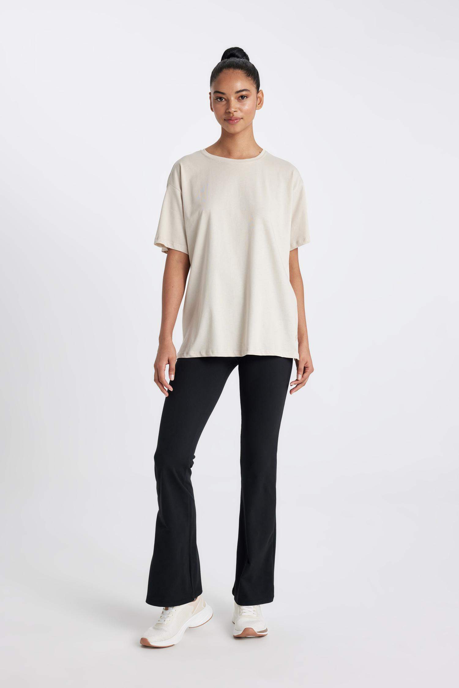 DeFactoFit Oversize Crew Neck Printed Sports T-Shirt