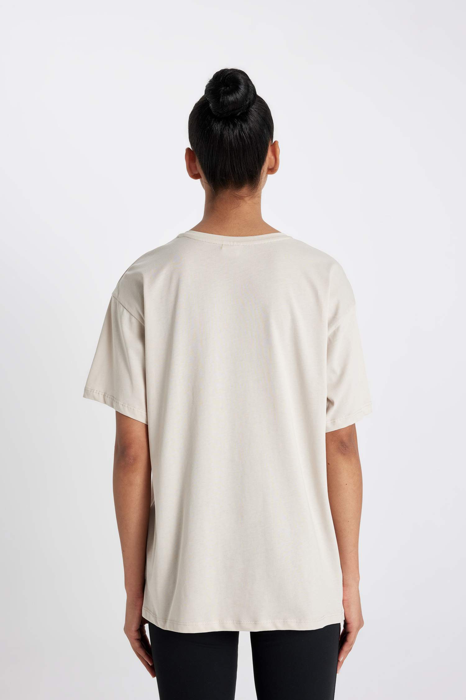 DeFactoFit Oversize Crew Neck Printed Sports T-Shirt