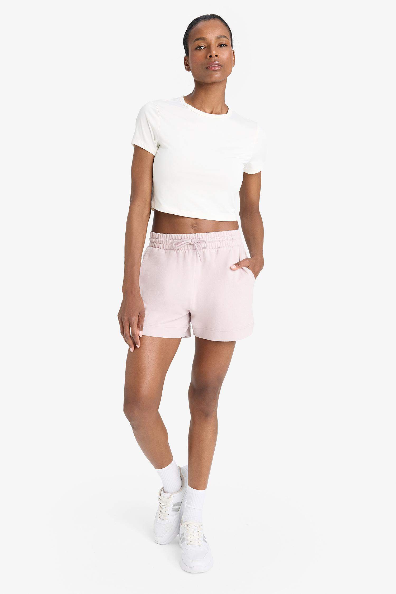 DeFactoFit Standart Fit Sporcu Kısa Paça Basic Düz Şort