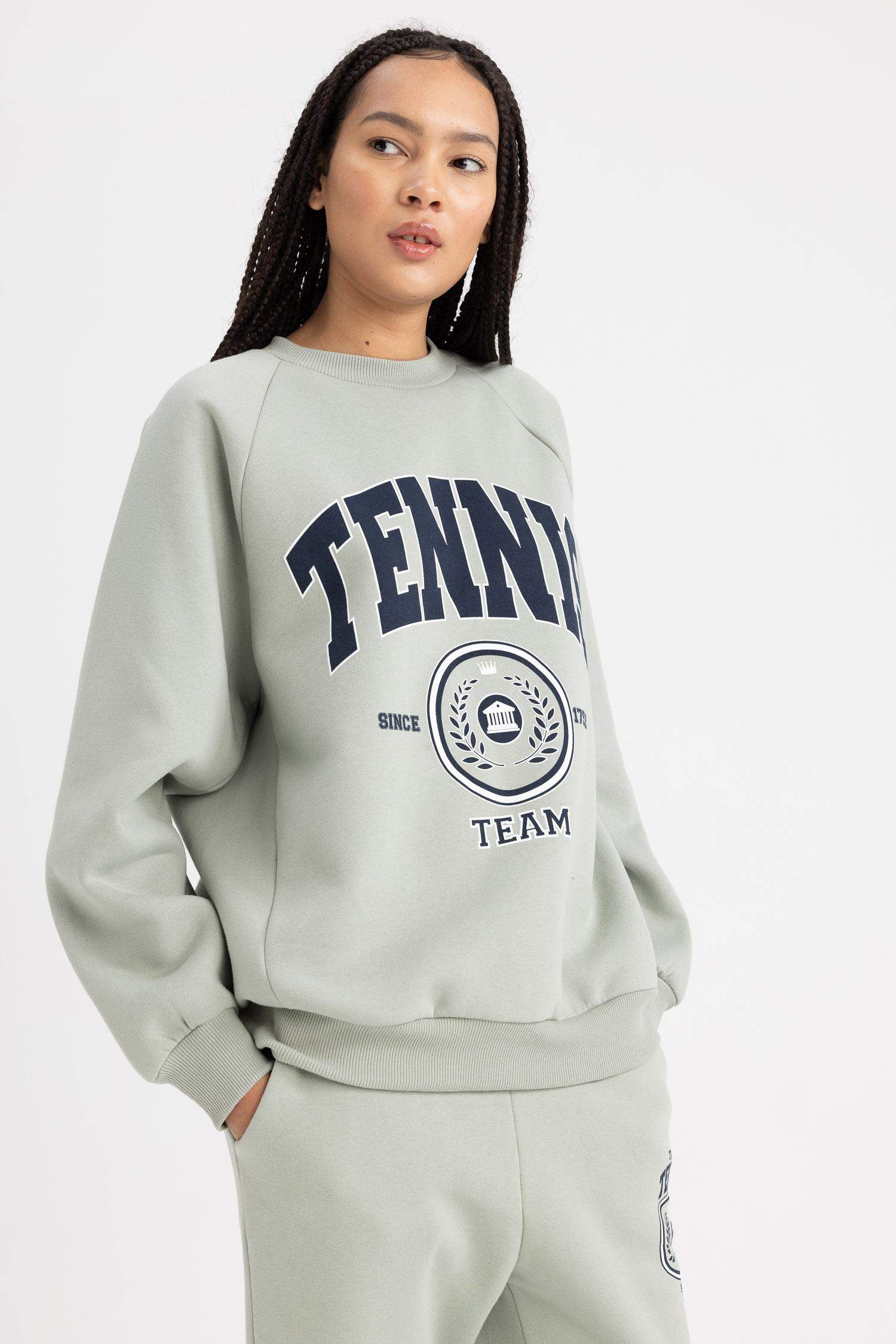 سويت شيرت اوفر سايز بياقة مستديرة