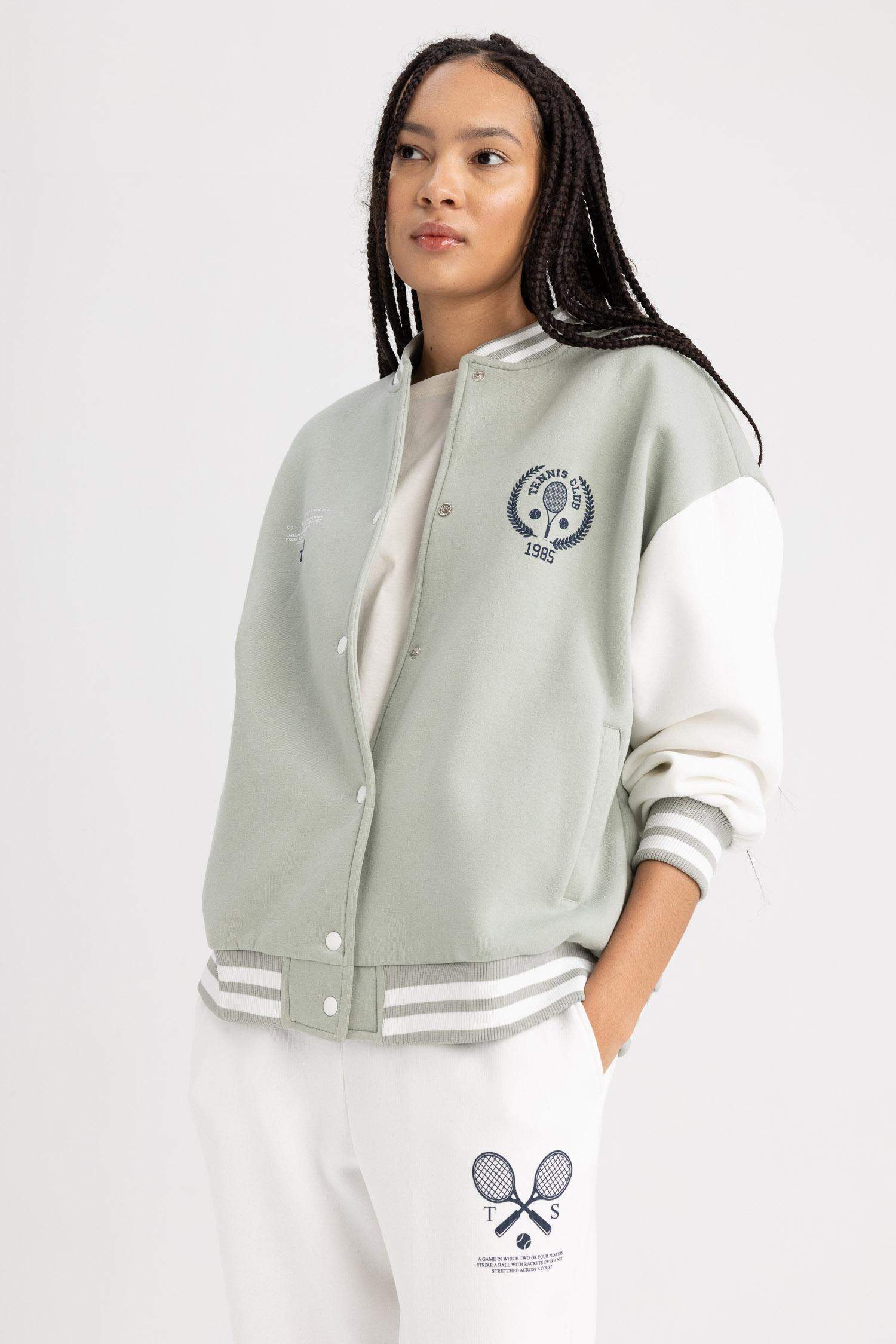 үлкен пішім бомбер 3 көтерілген жіп Кардиган