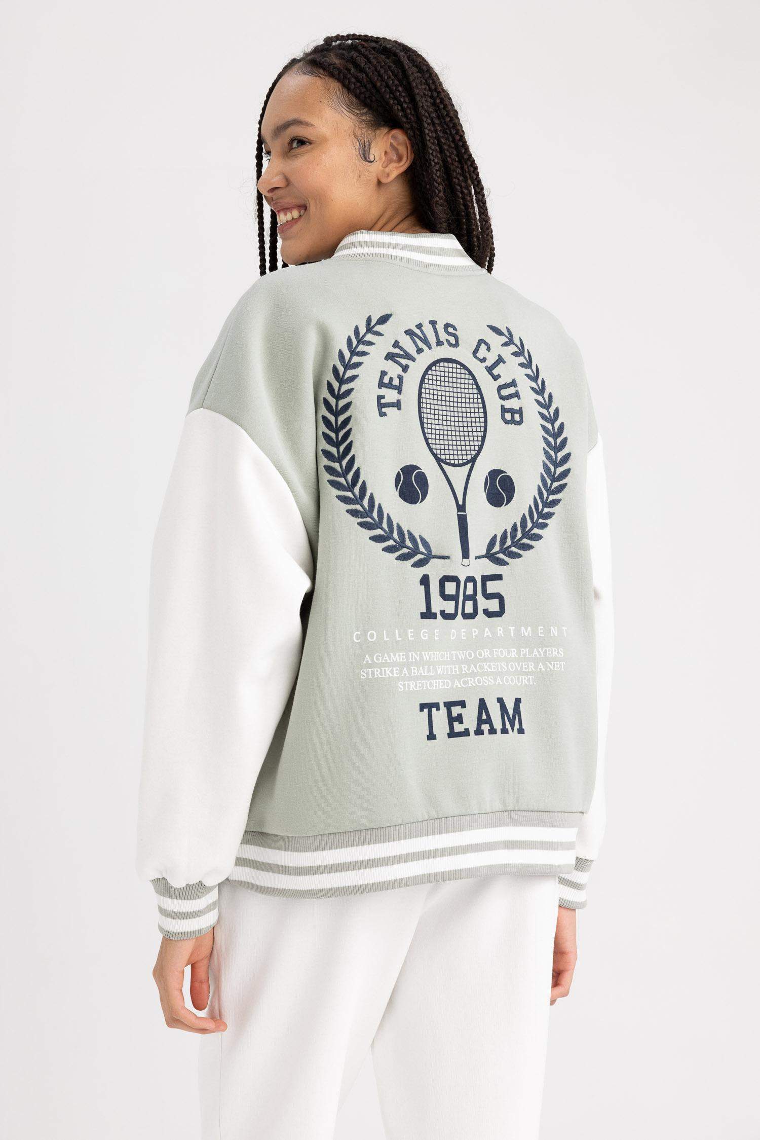 үлкен пішім бомбер 3 көтерілген жіп Кардиган