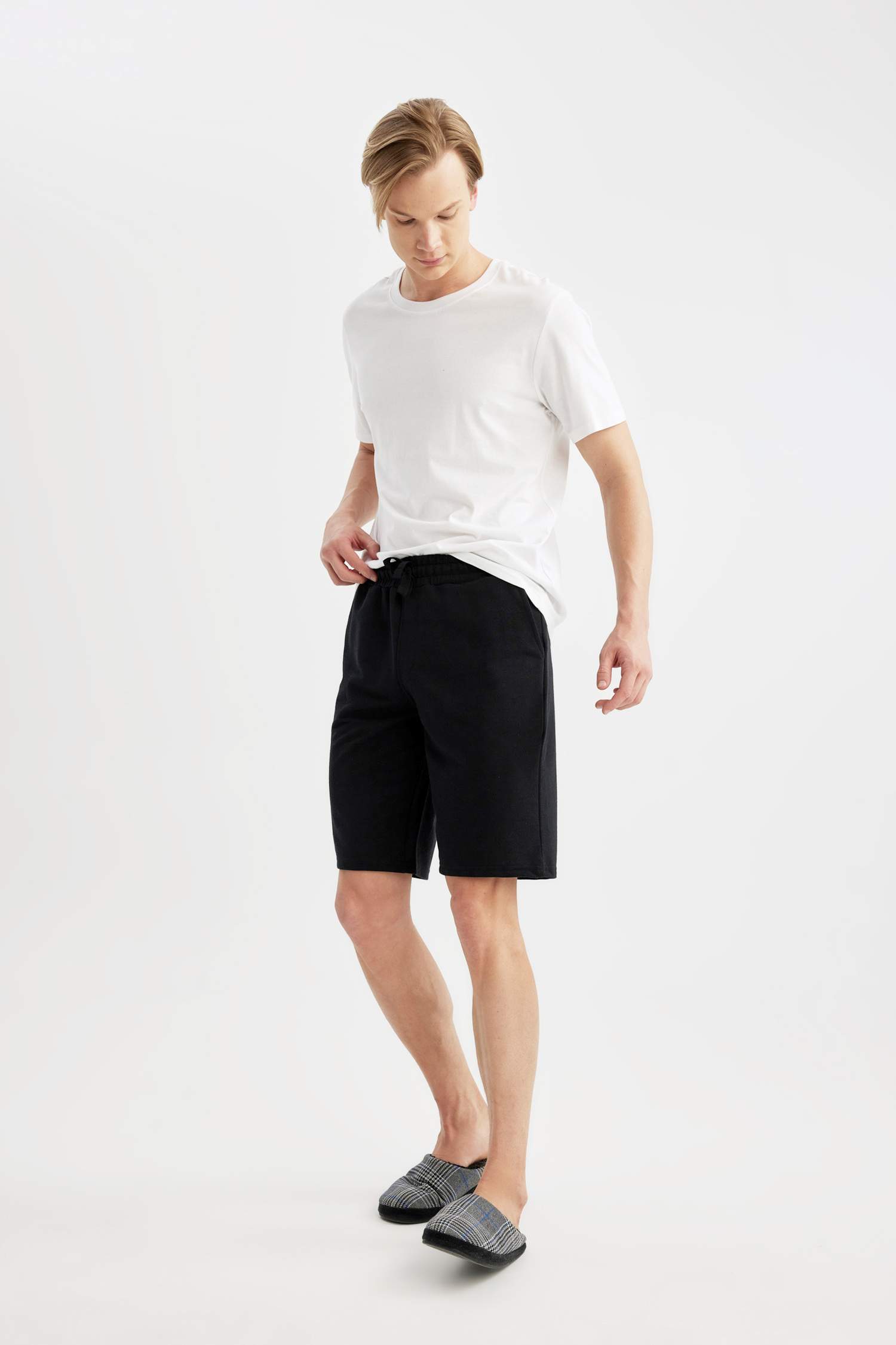 Regular Fit Cepli Şort Pijama Altı