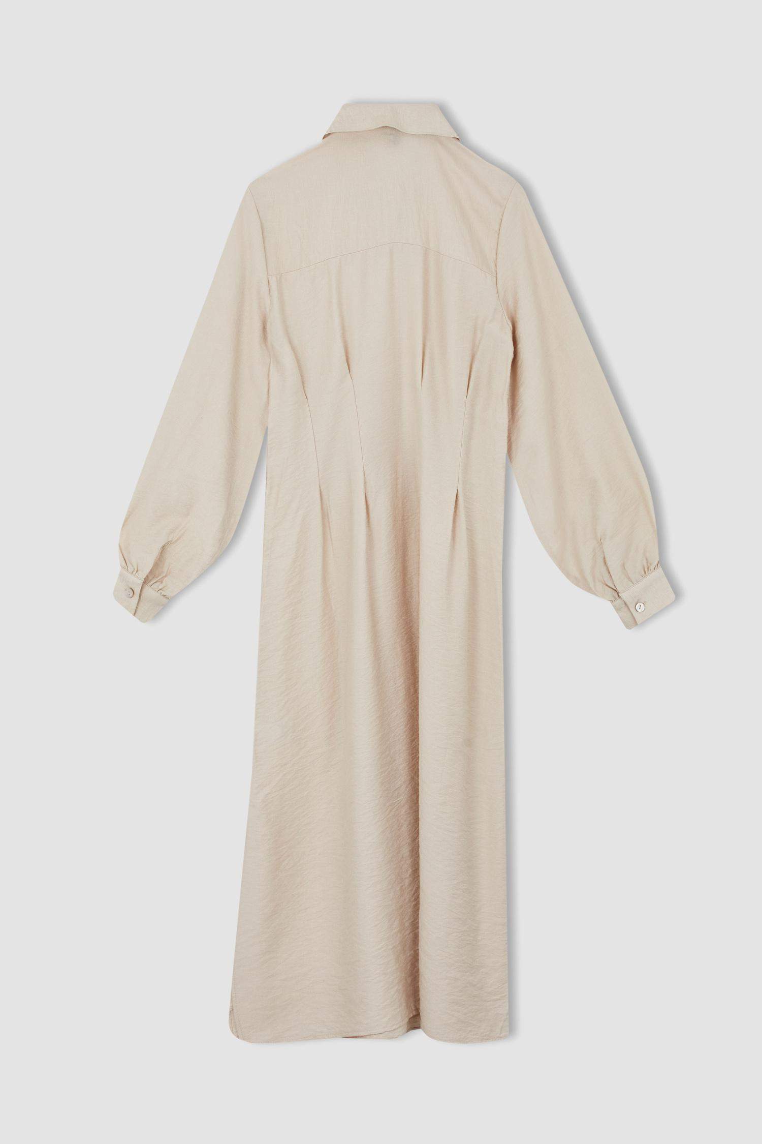 Shirt Collar Long Sleeve Dress