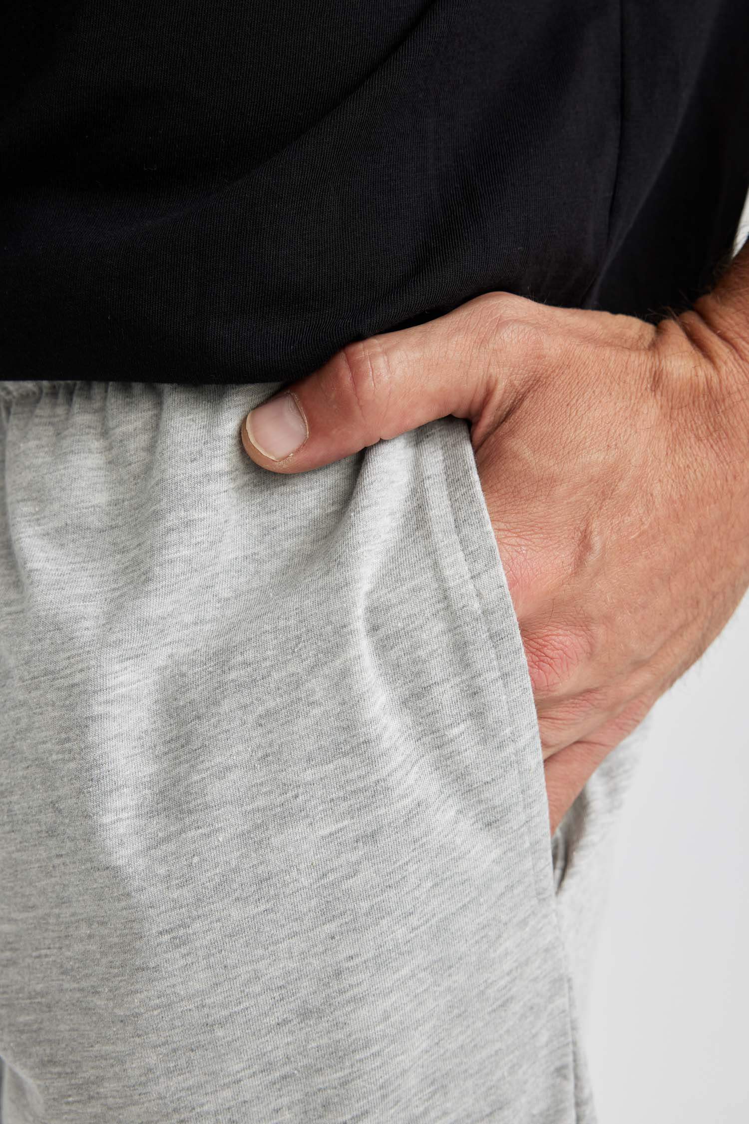 Regular Fit Cepli Şort Pijama Altı