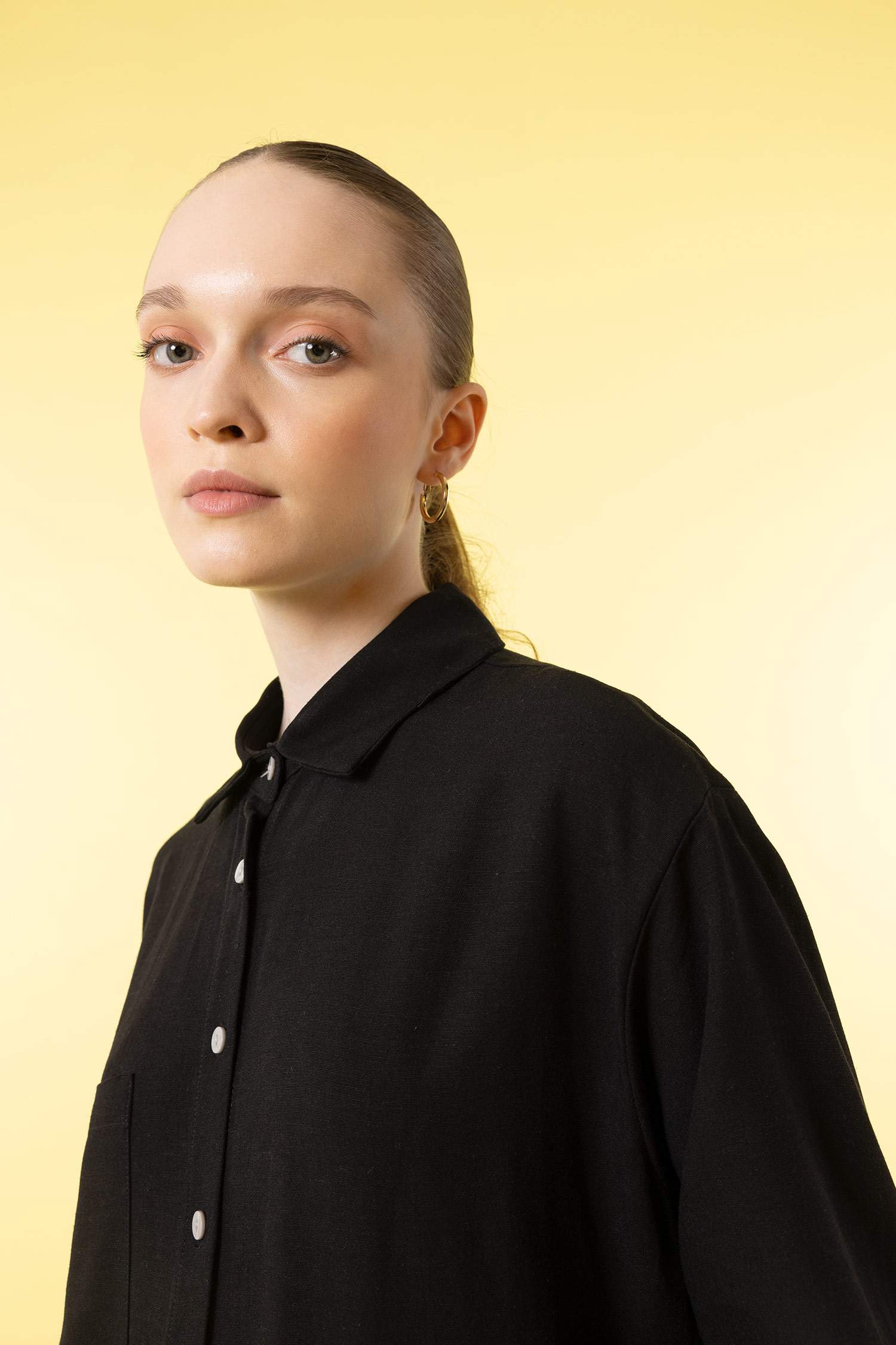 Regular Fit Linen Blend Long Sleeve Tunic