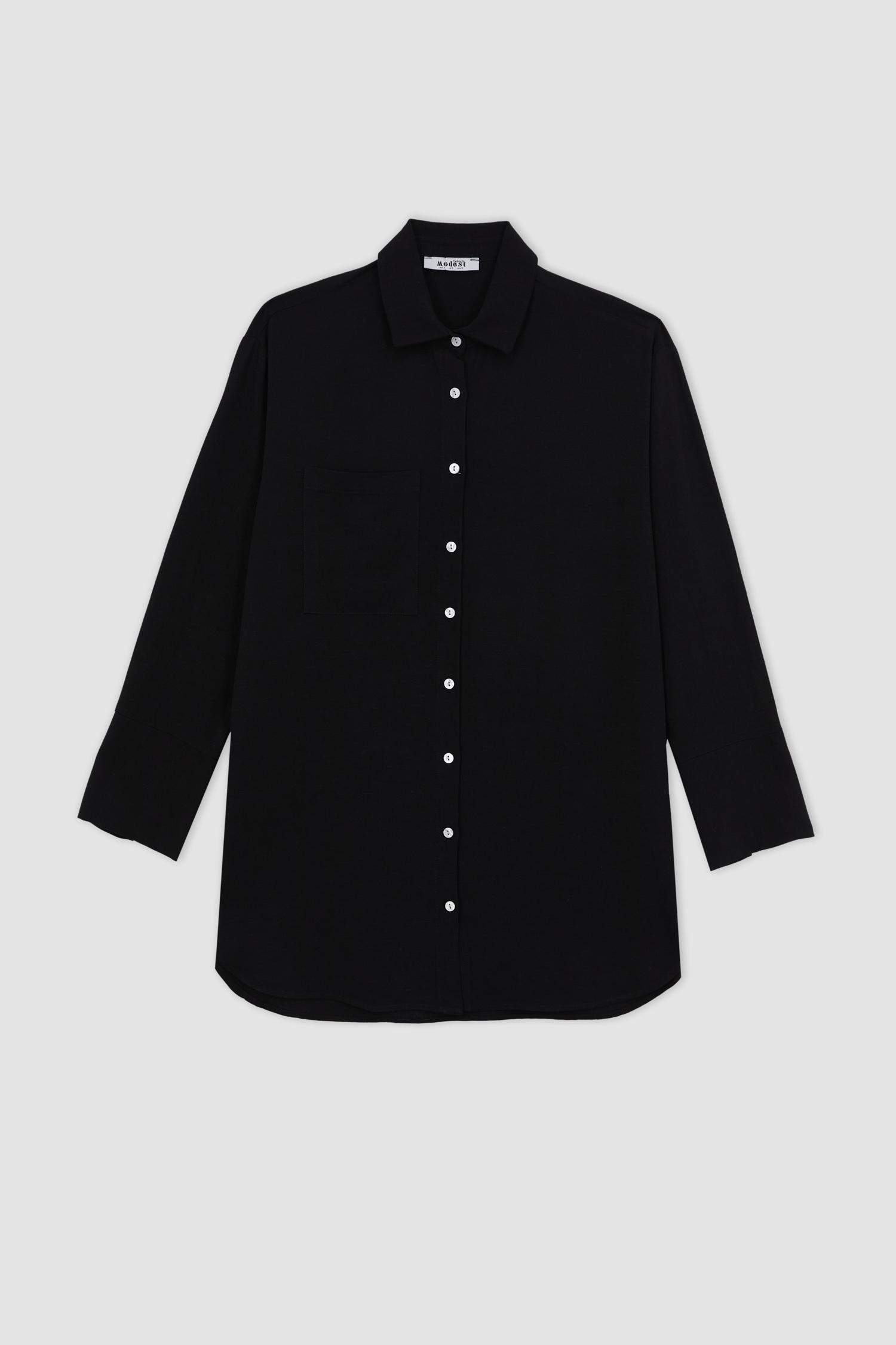 Regular Fit Linen Blend Long Sleeve Tunic