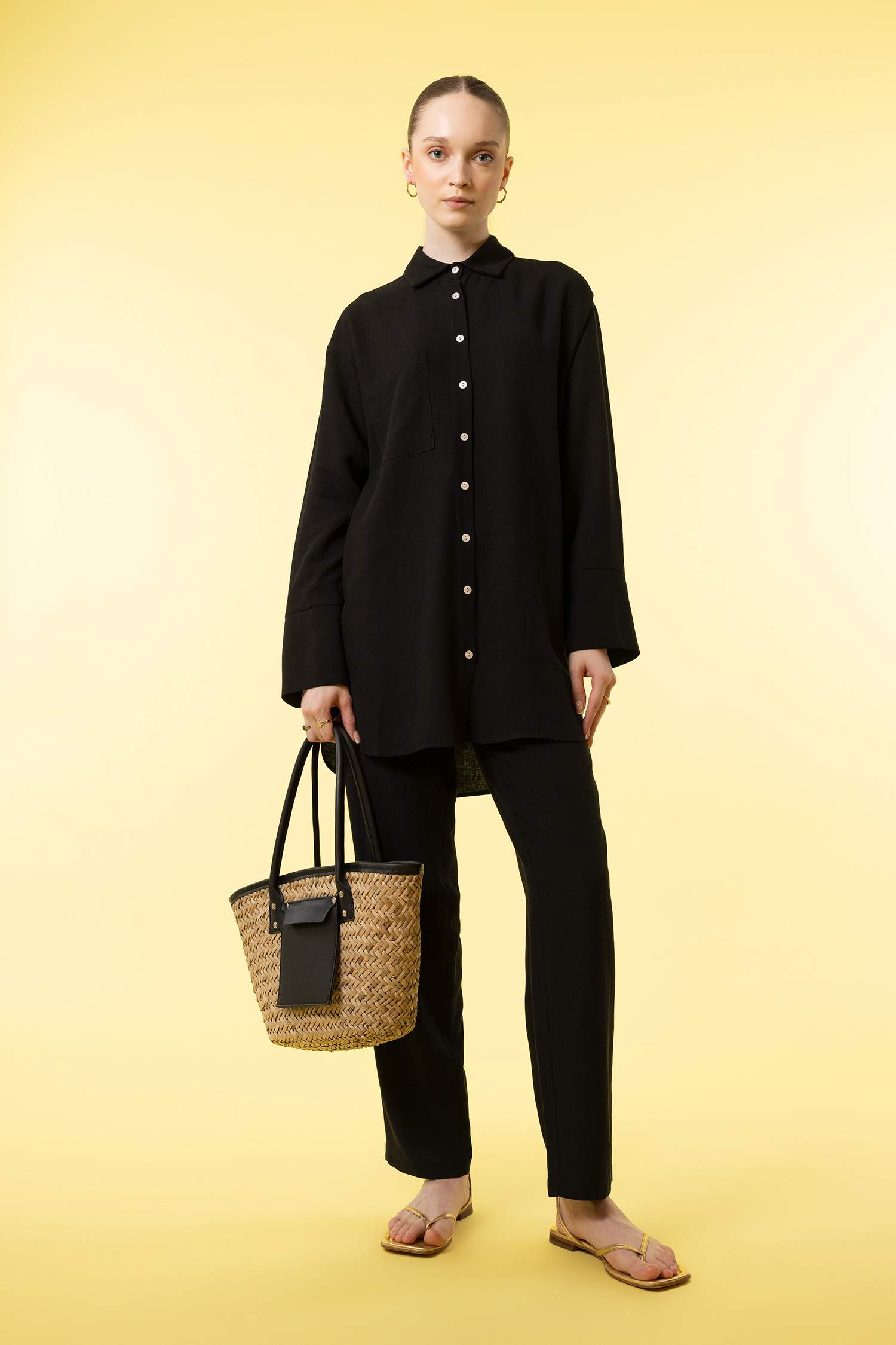 Harem Linen Blend Trousers