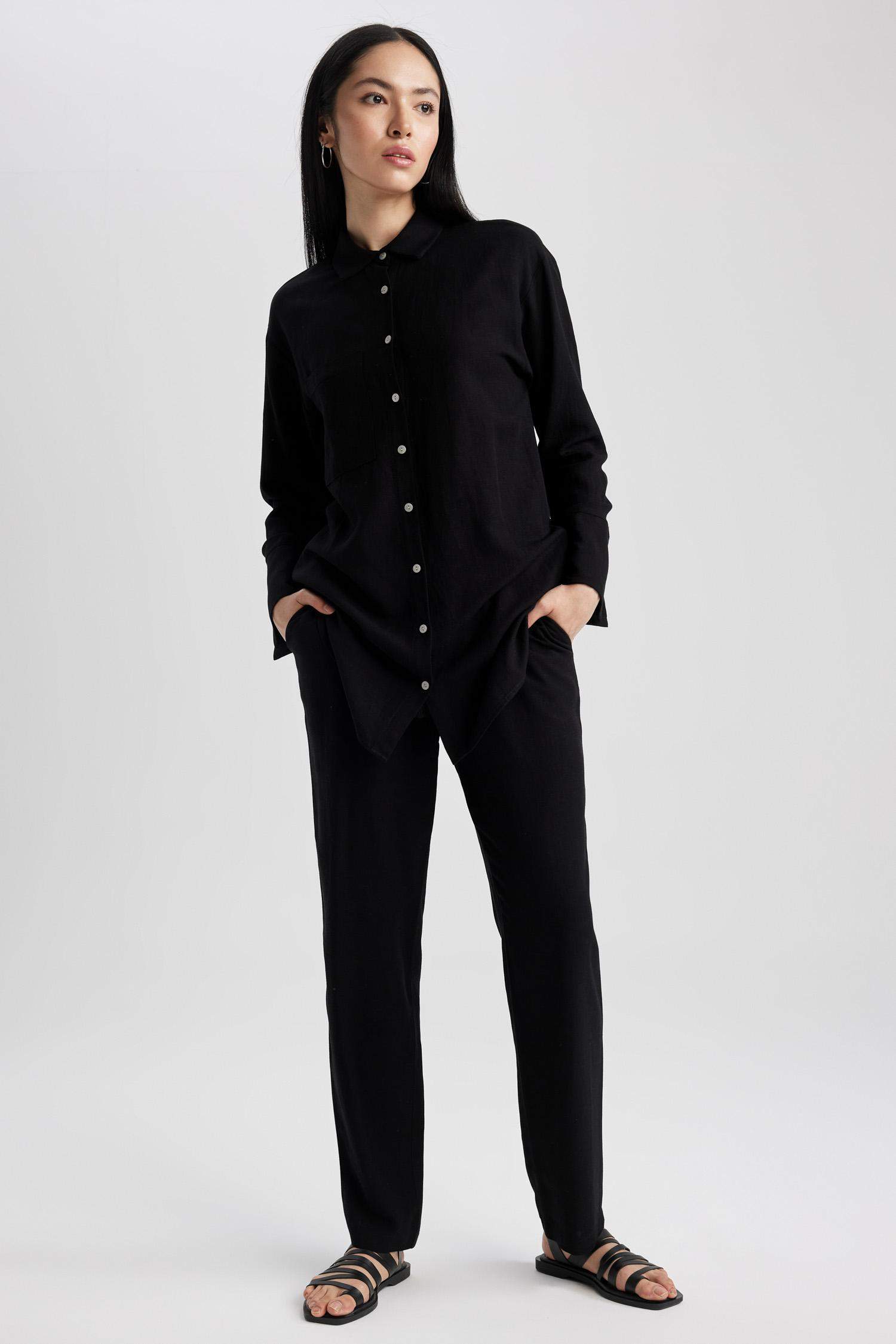 Harem Linen Blend Trousers