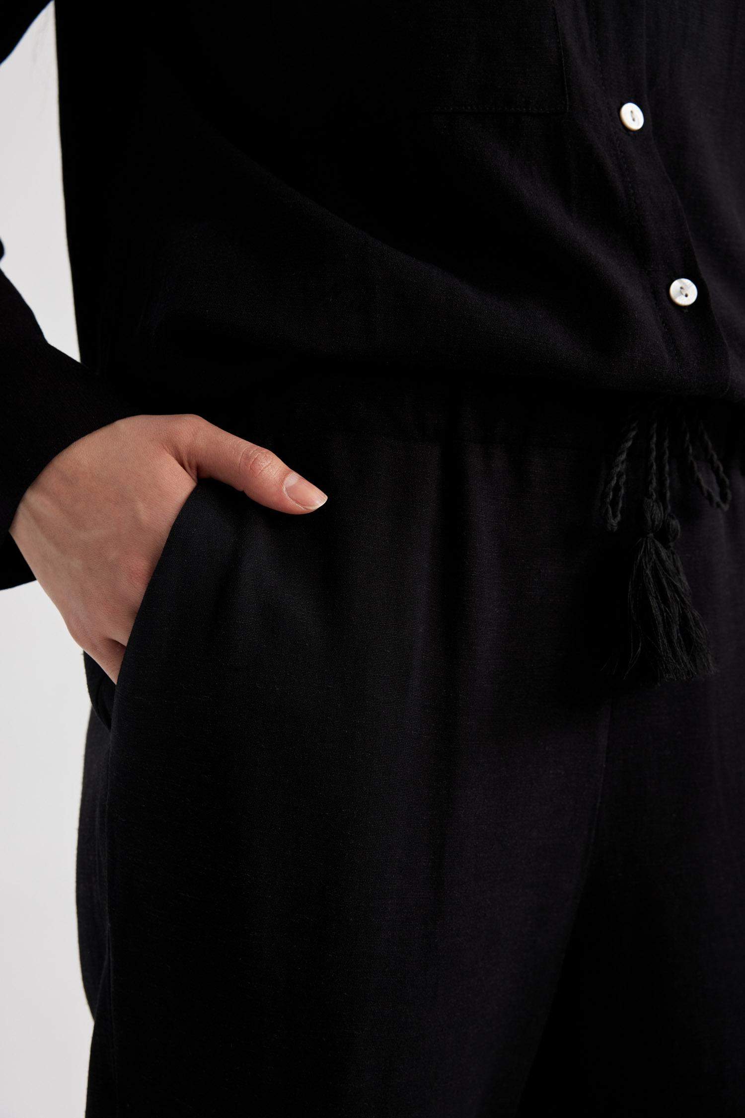 Harem Linen Blend Trousers