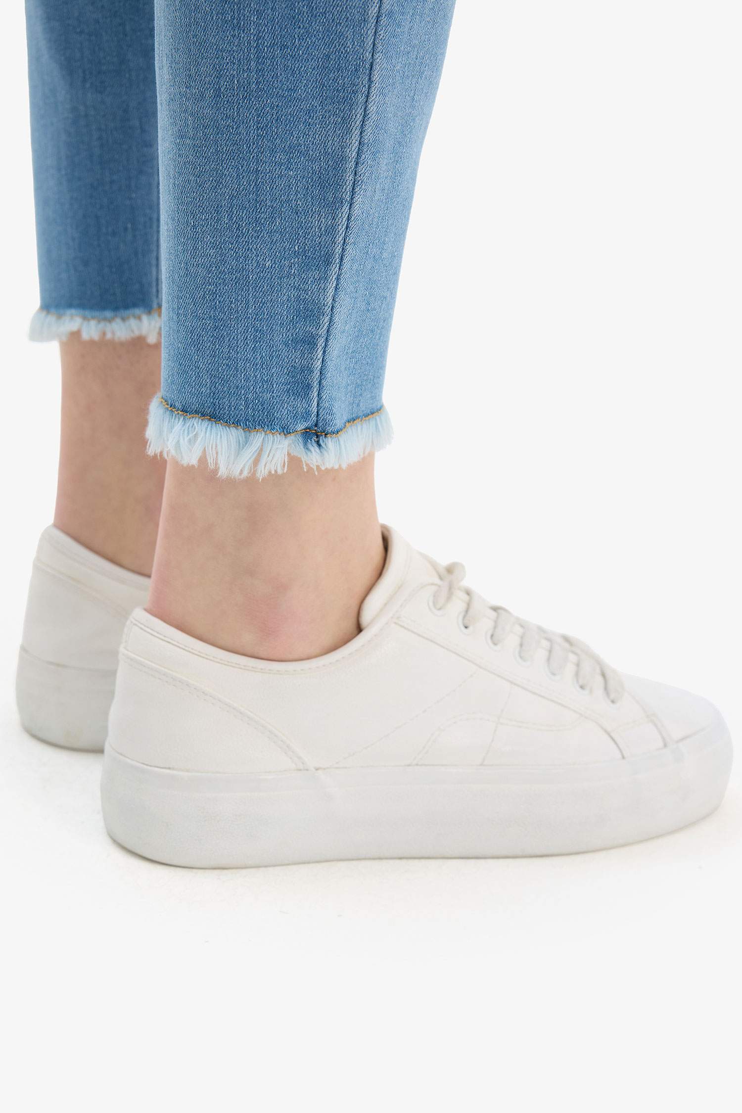 بنطلون حمل جينز سكيني فيت بخصر عالي