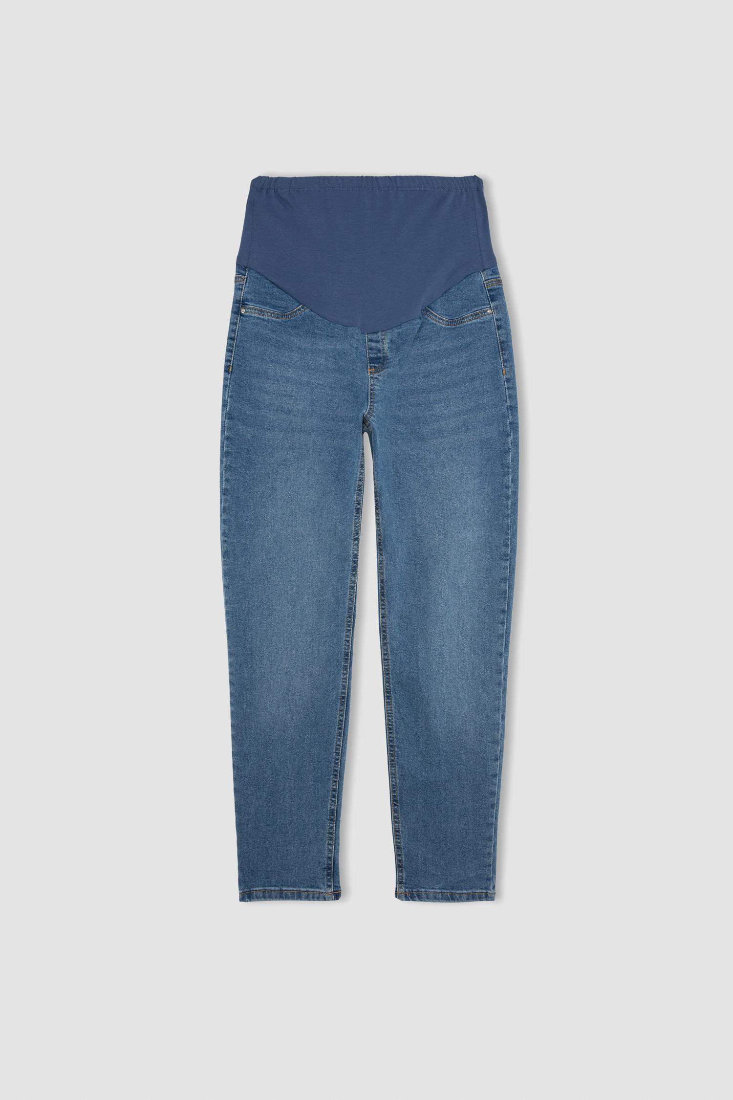 Pantalon Long de Maternité Jambe Droite Taille Haute Style Boyfriend