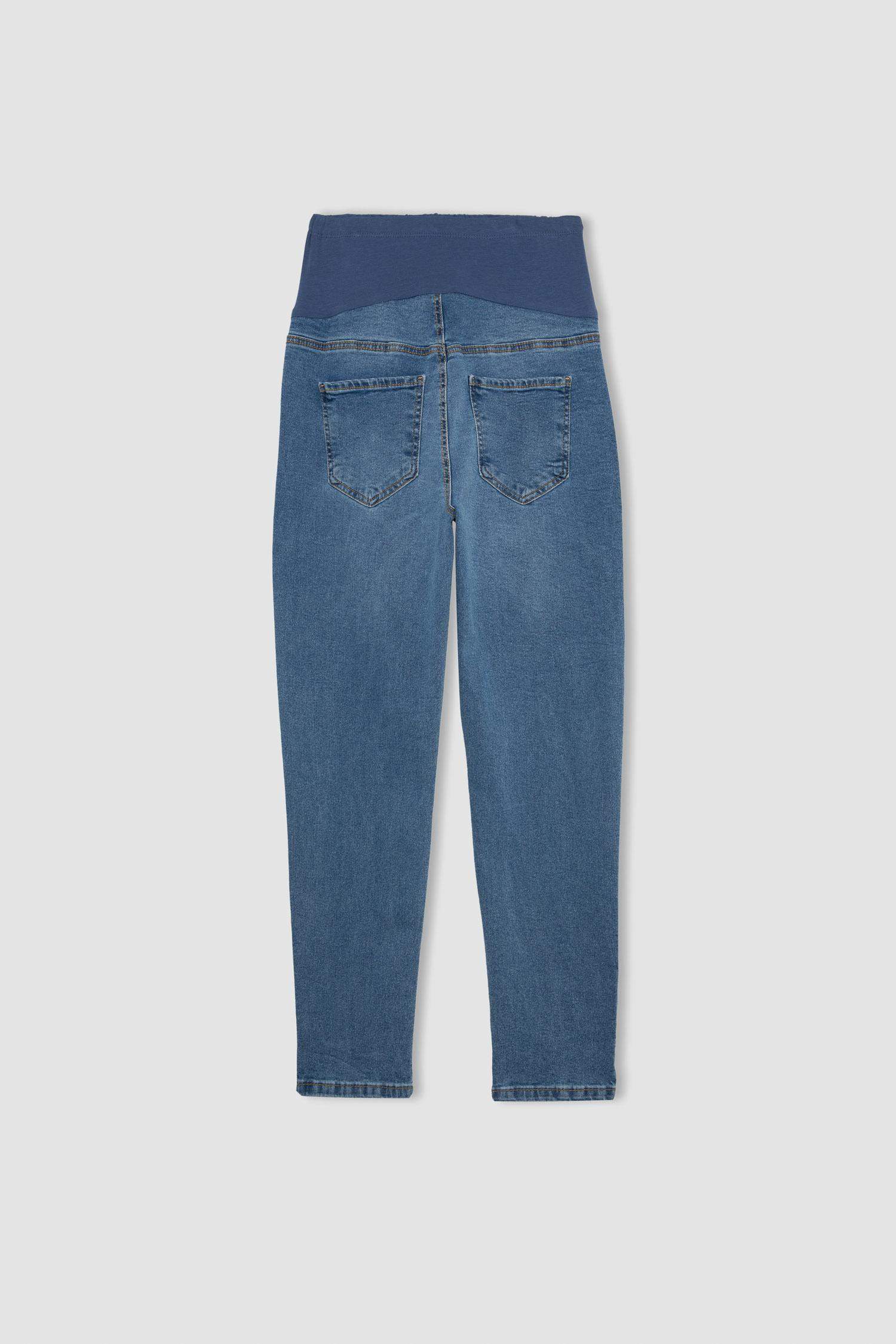 Pantalon Long de Maternité Jambe Droite Taille Haute Style Boyfriend