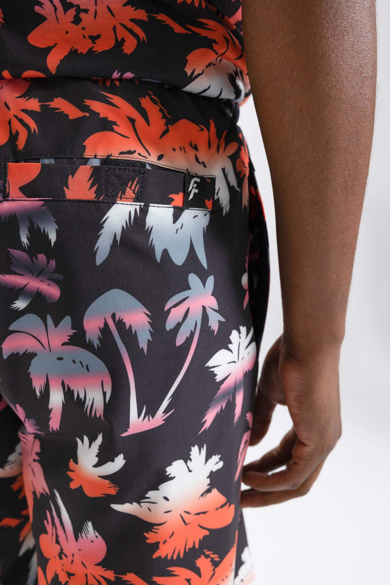 Stretchy Textured Knee Length Printed Swimming Shorts