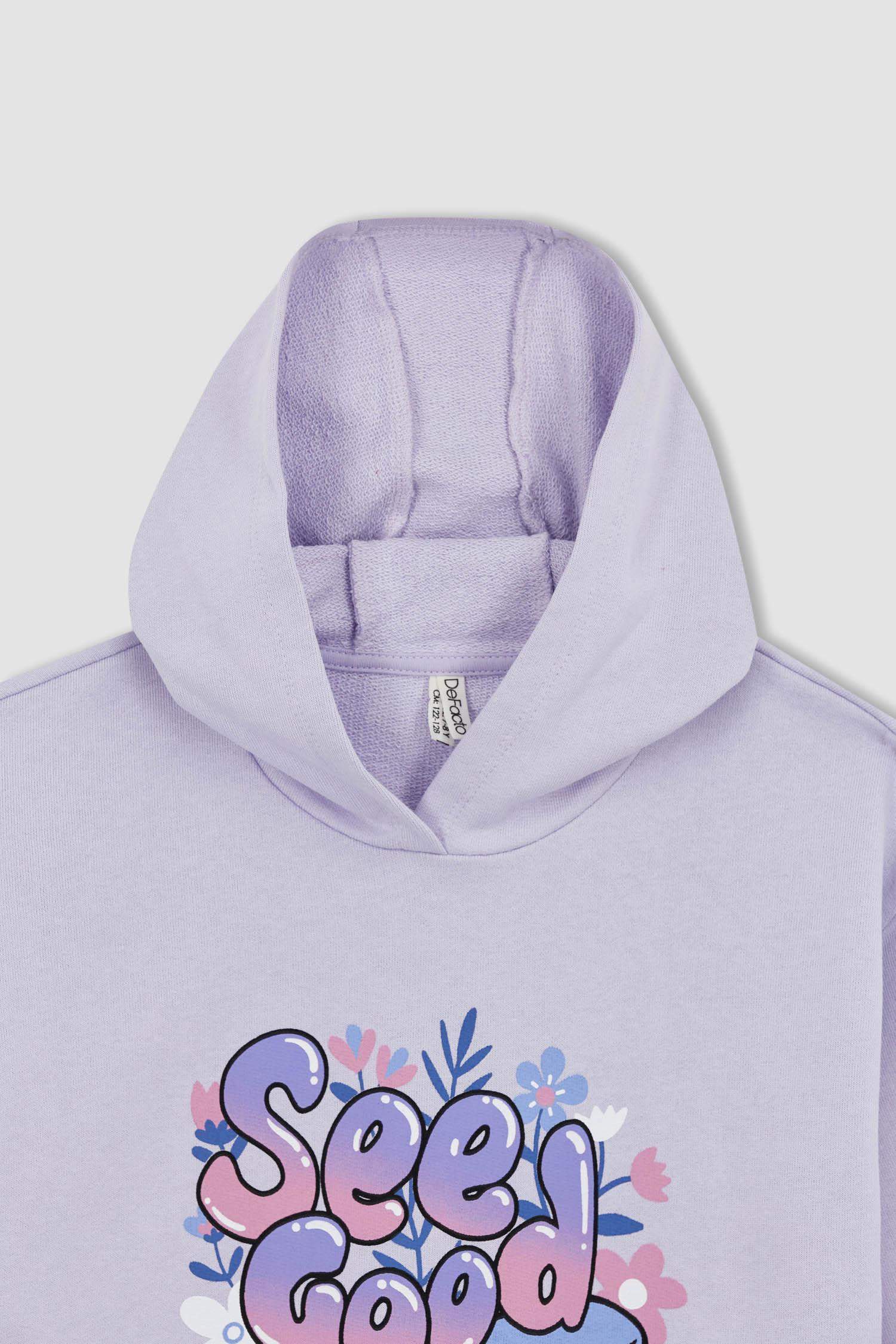 فستان سويت بناتي مطبوع قصة عادية