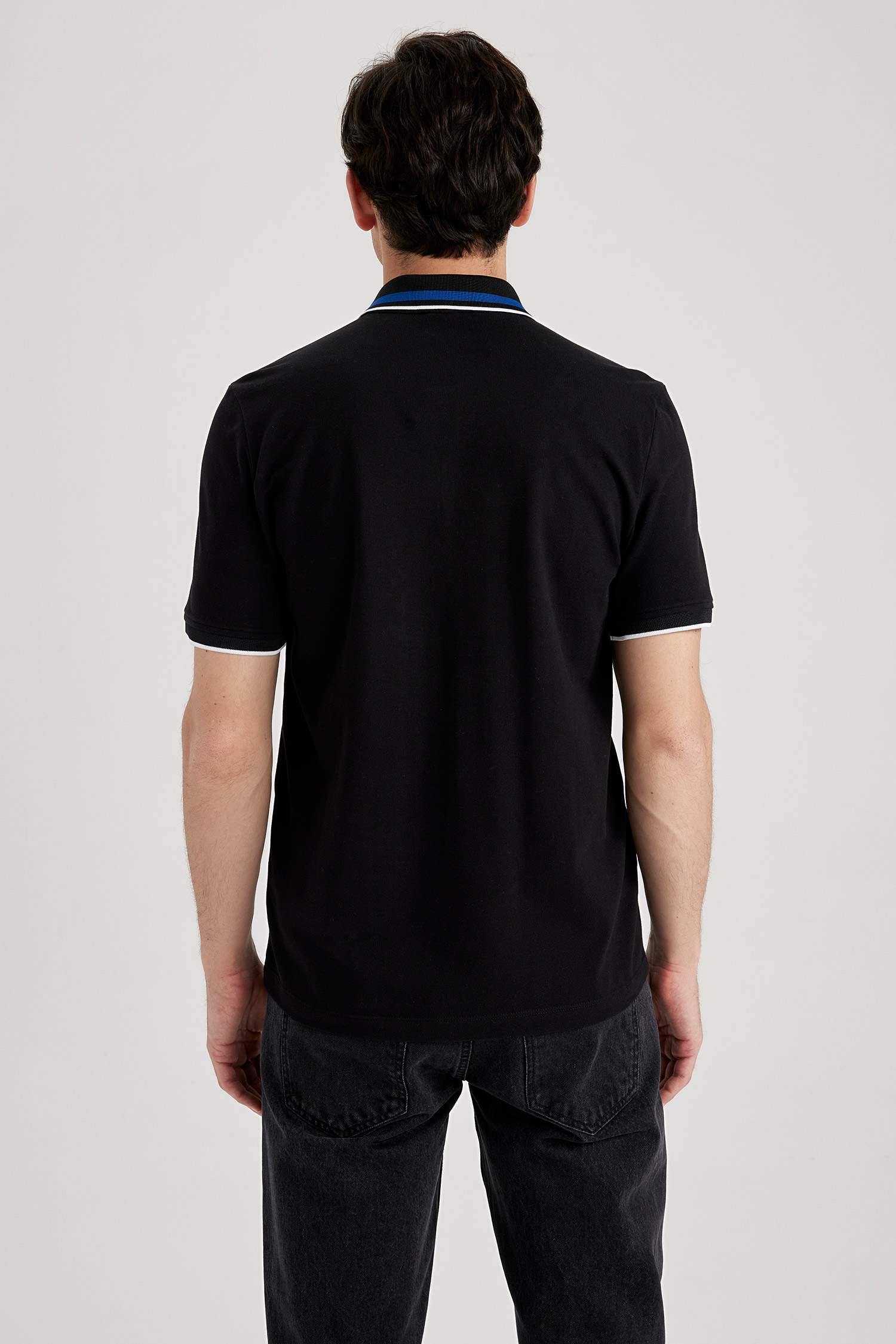 T-shirt Polo en coton imprimé à manches courtes Coupe régulière