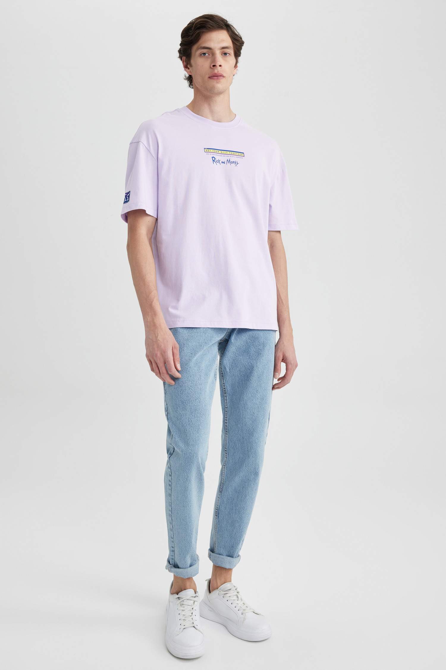 Rick and Morty дөңгелек жаға үлкен Қысқа жеңді футболка