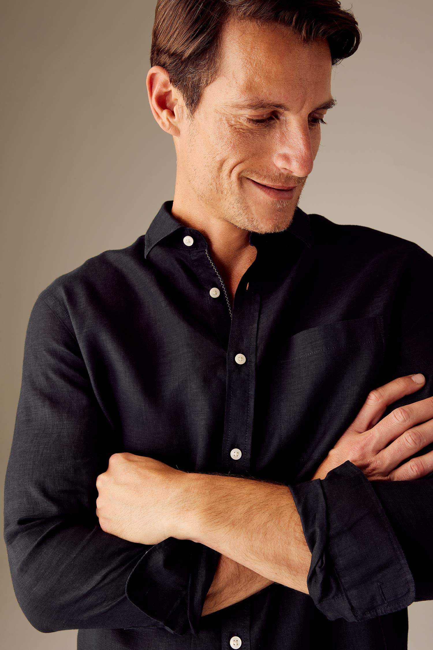 поло жаға мақта Ұзын жеңді көйлек