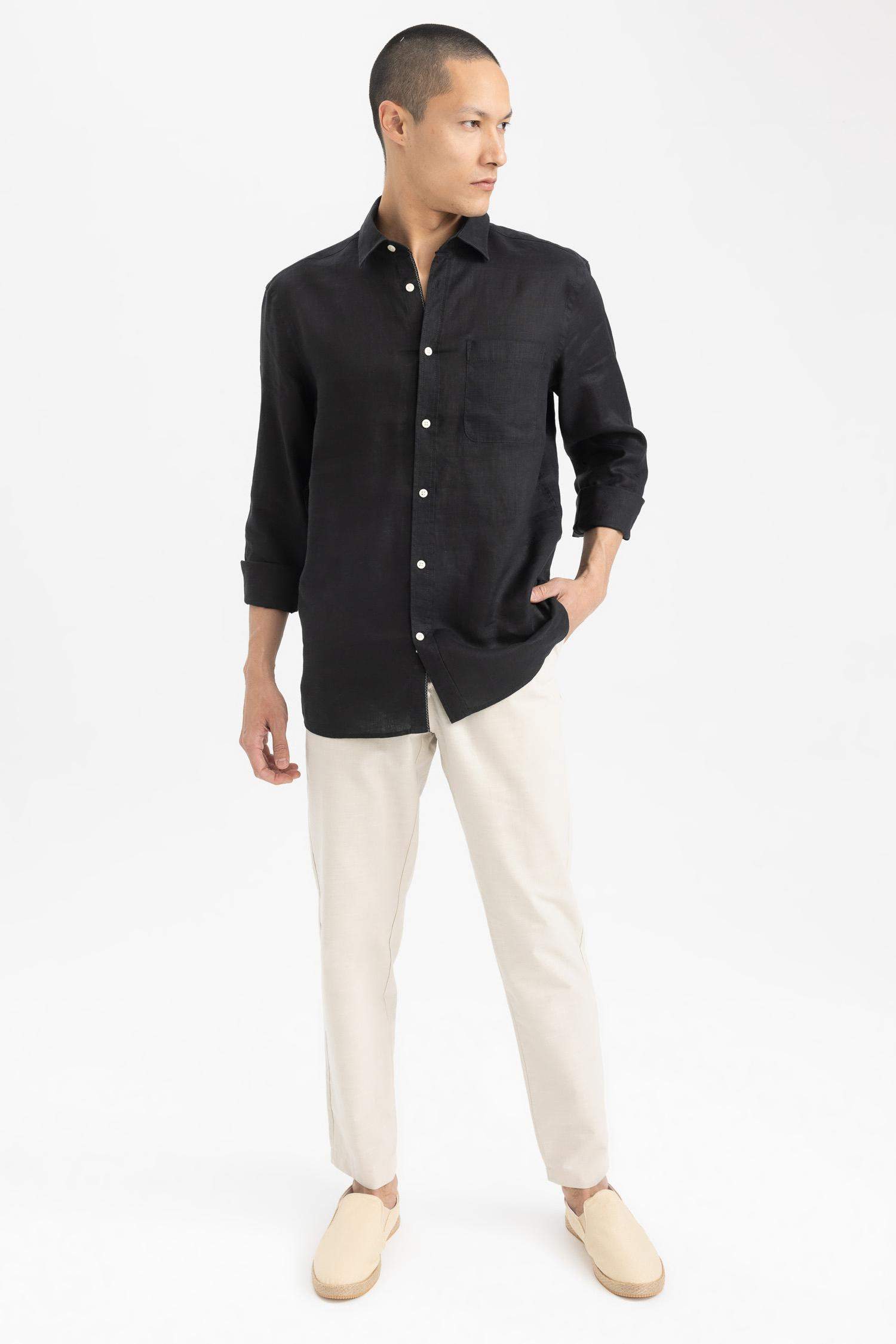 поло жаға мақта Ұзын жеңді көйлек