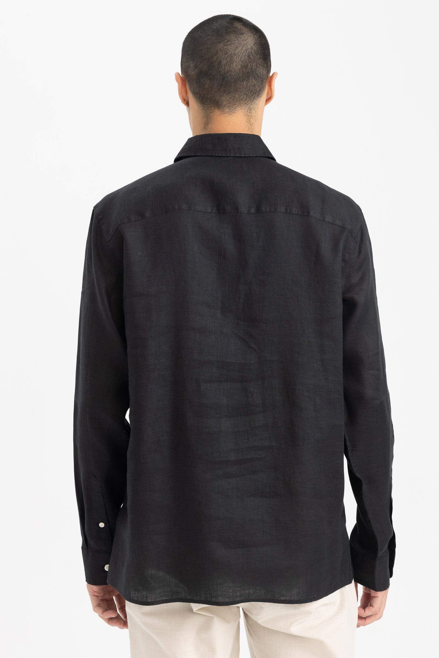 поло жаға мақта Ұзын жеңді көйлек