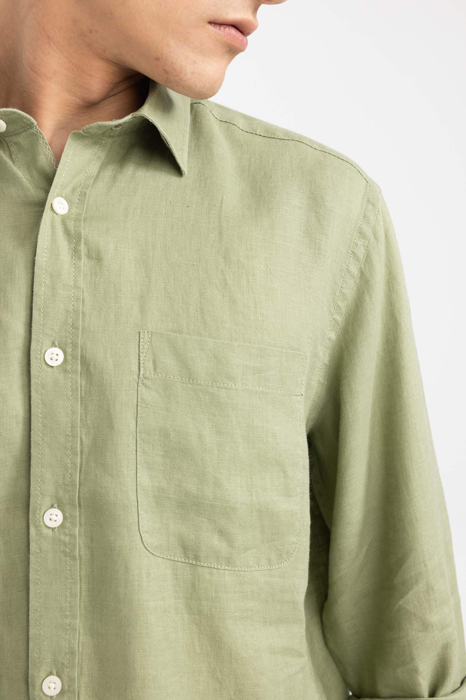 поло жаға мақта Ұзын жеңді көйлек