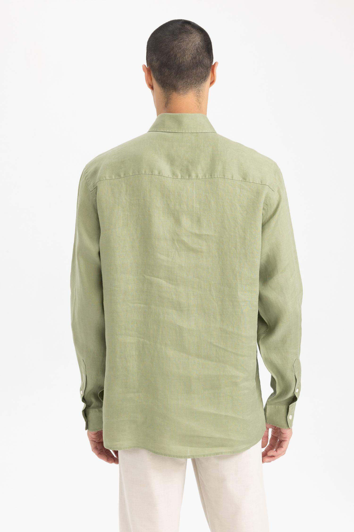 поло жаға мақта Ұзын жеңді көйлек